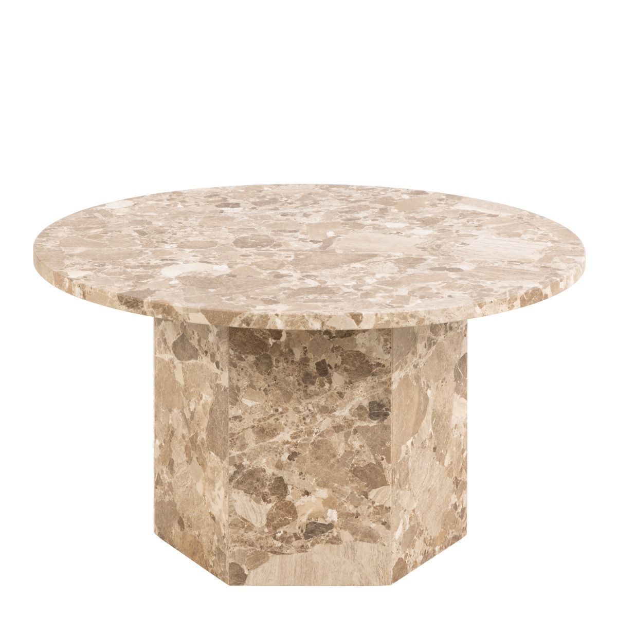 Naxos Round Coffee Table in Brown Marble – FTG