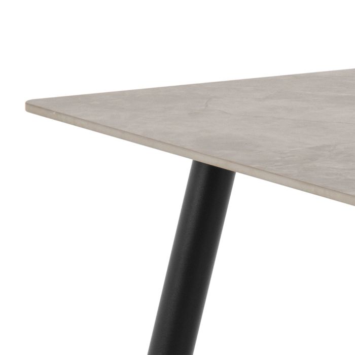 Wicklow Rectangular Dining Table in Grey/Black 140x75cm Included 4 Brooke Dining Chairs in Taupe – FTG, view 9