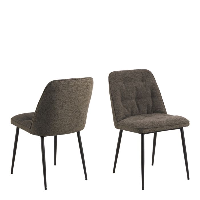 Wicklow Rectangular Dining Table in Grey/Black 140x75cm Included 4 Brooke Dining Chairs in Taupe – FTG, view 3