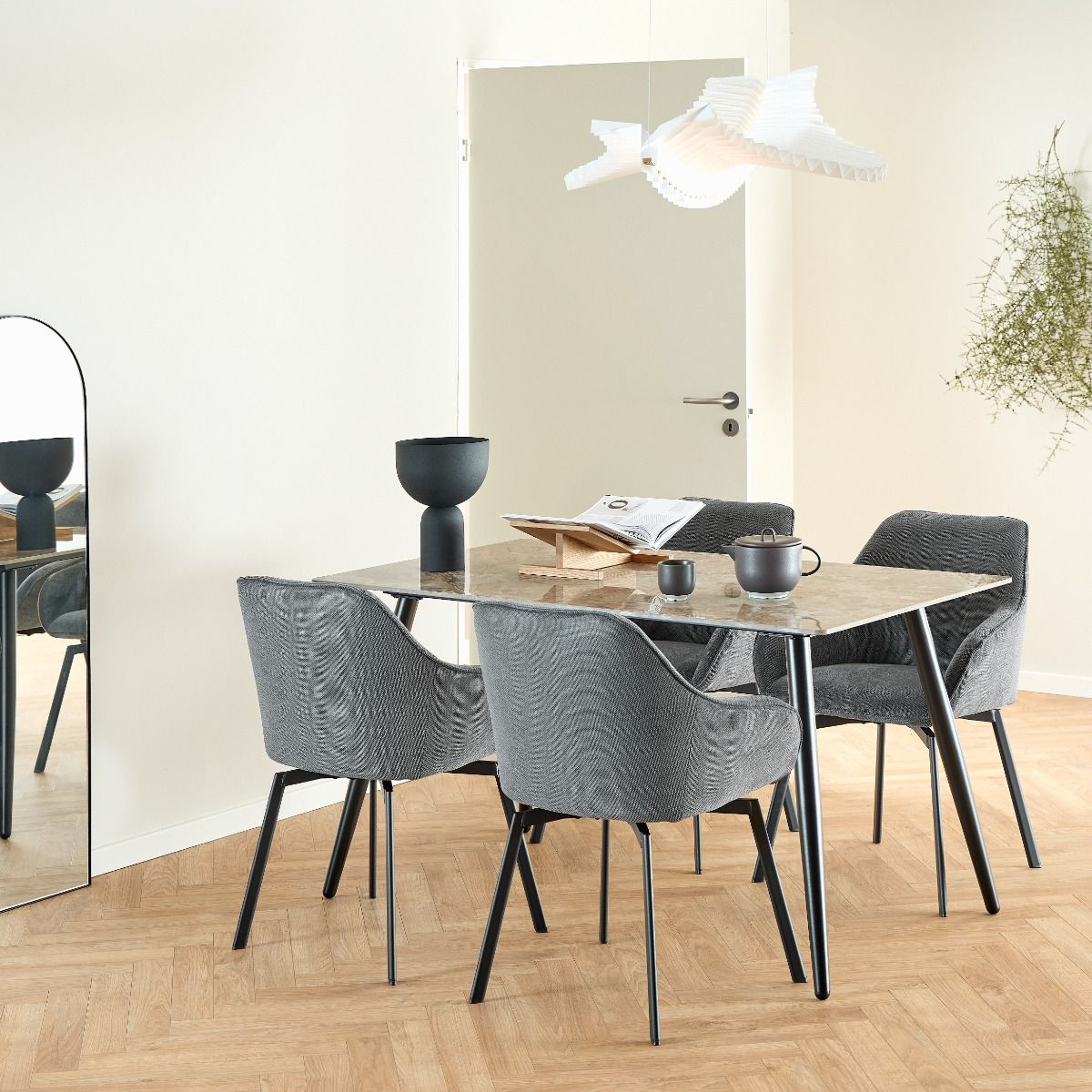 Wicklow Ceramic Dining Table Brown/Black – FTG, view 3