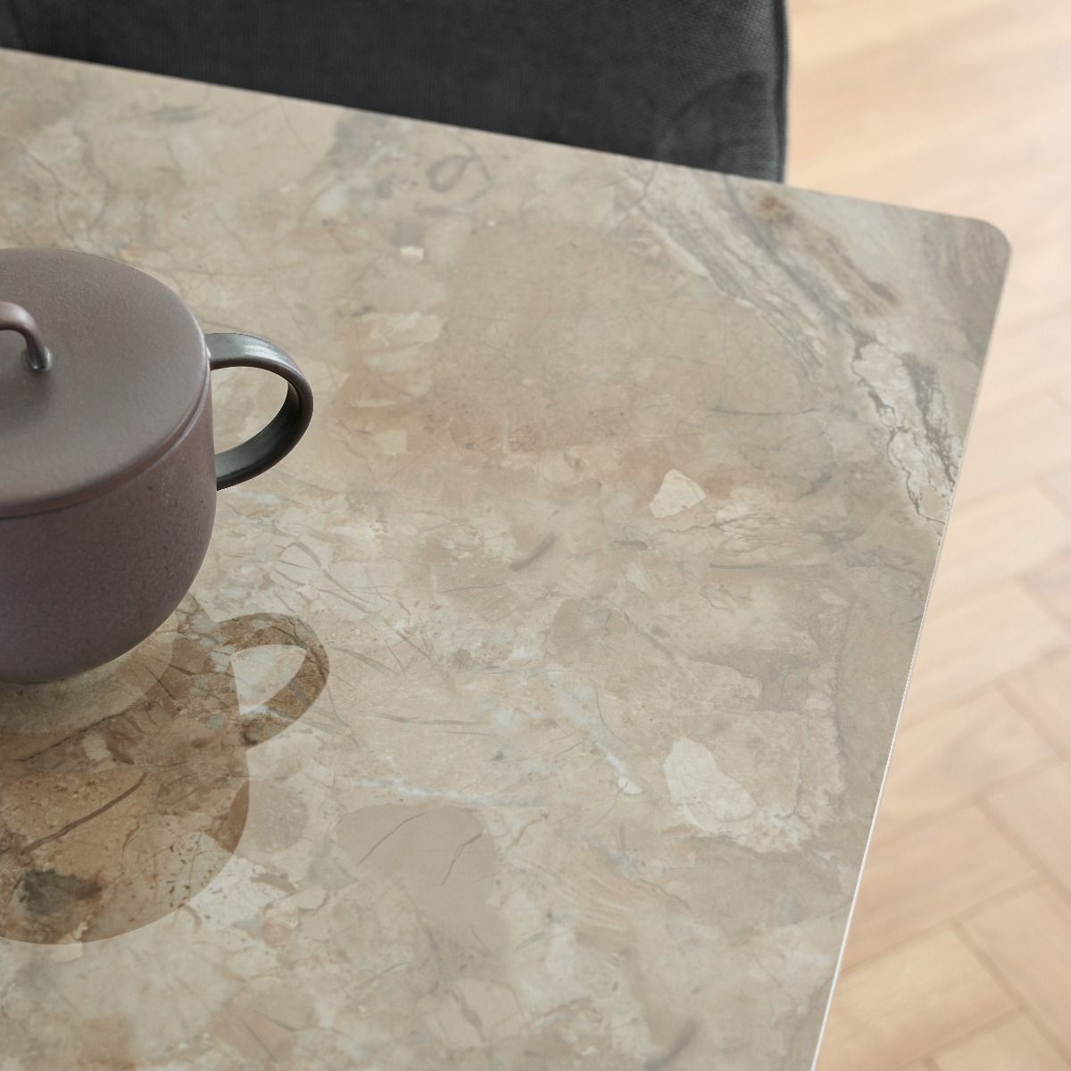 Wicklow Ceramic Dining Table Brown/Black – FTG, view 5