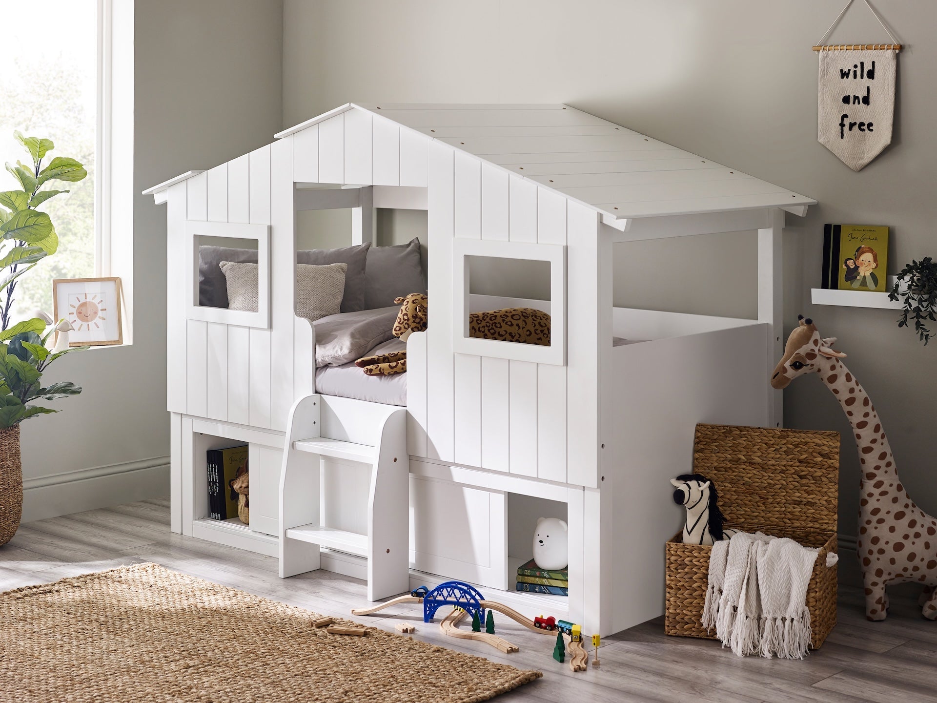 Acorn Treehouse Midsleeper & Storage Unit - White – Julian Bowen, view 2