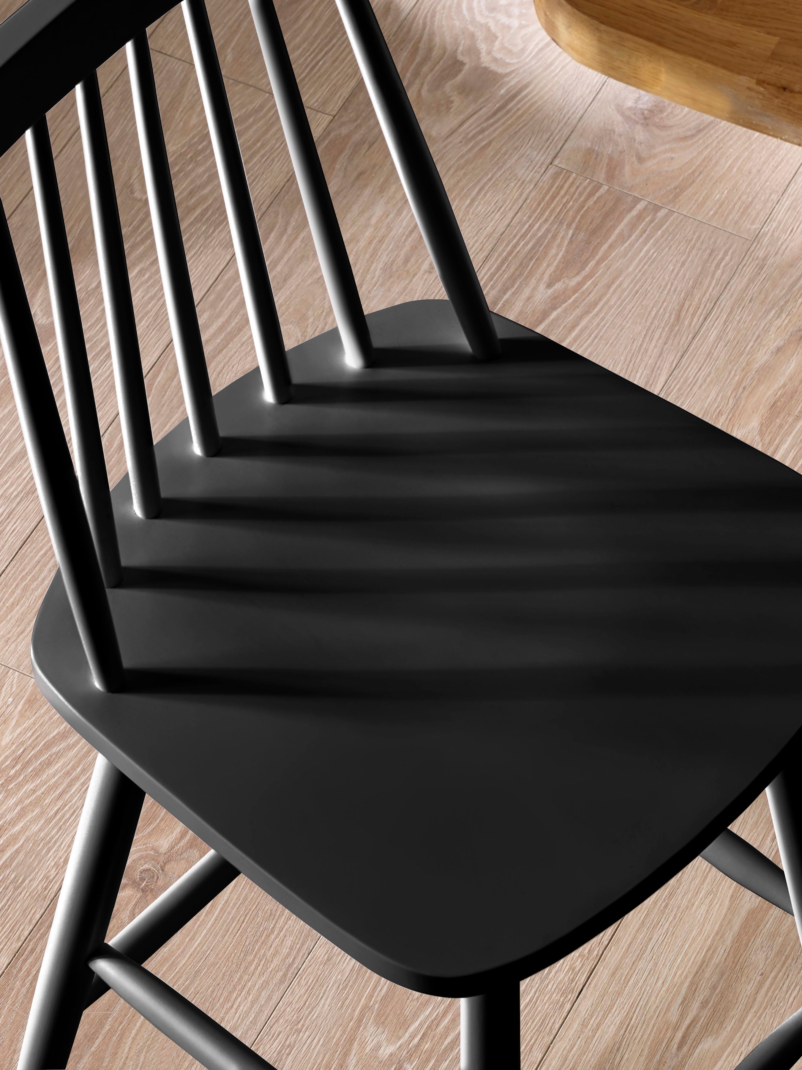 Alassio Black Spindle Back 112cm Solid Wood Bar Stool