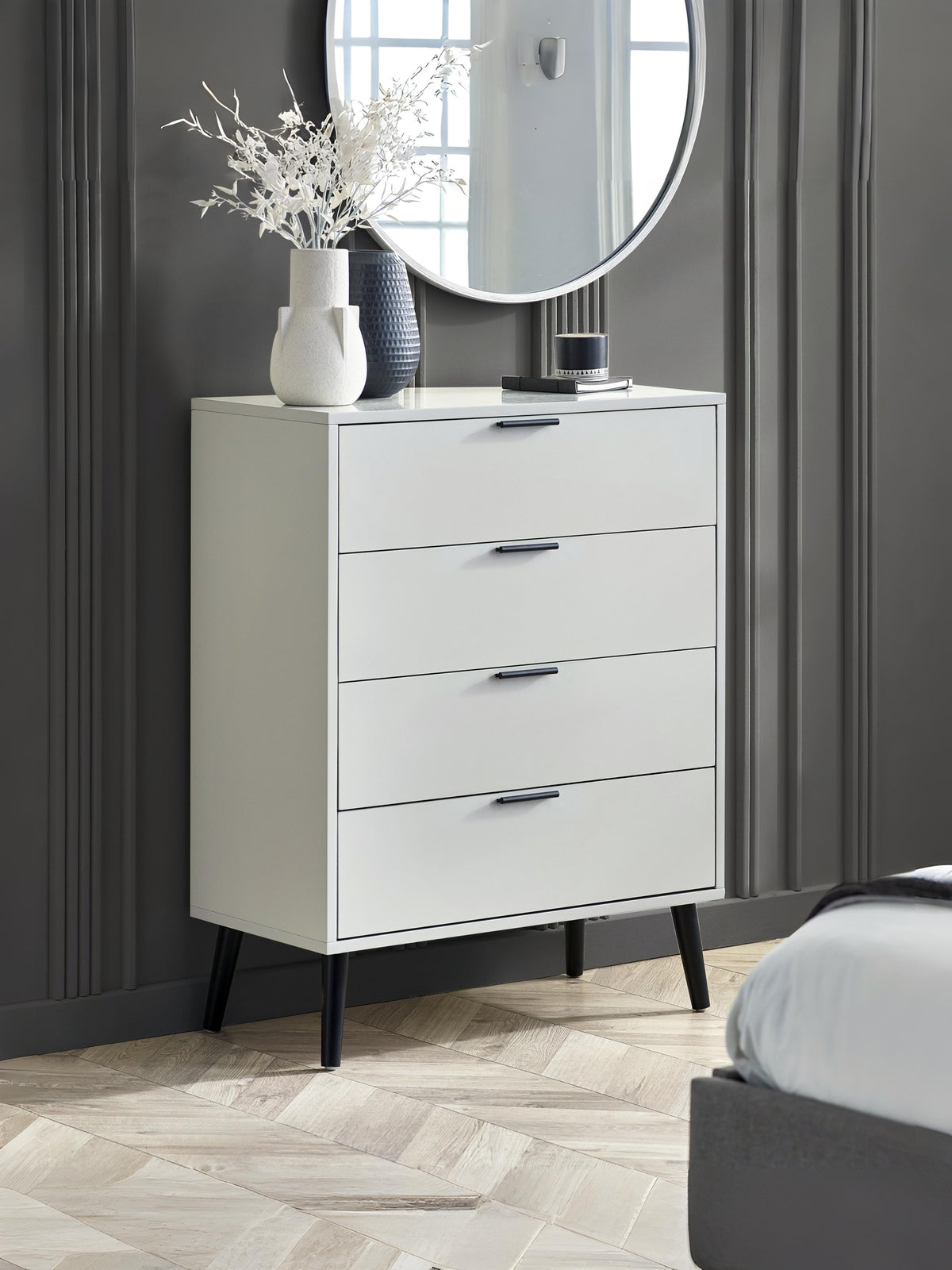 Alba 4 Drawer Wide Chest - Silk Grey