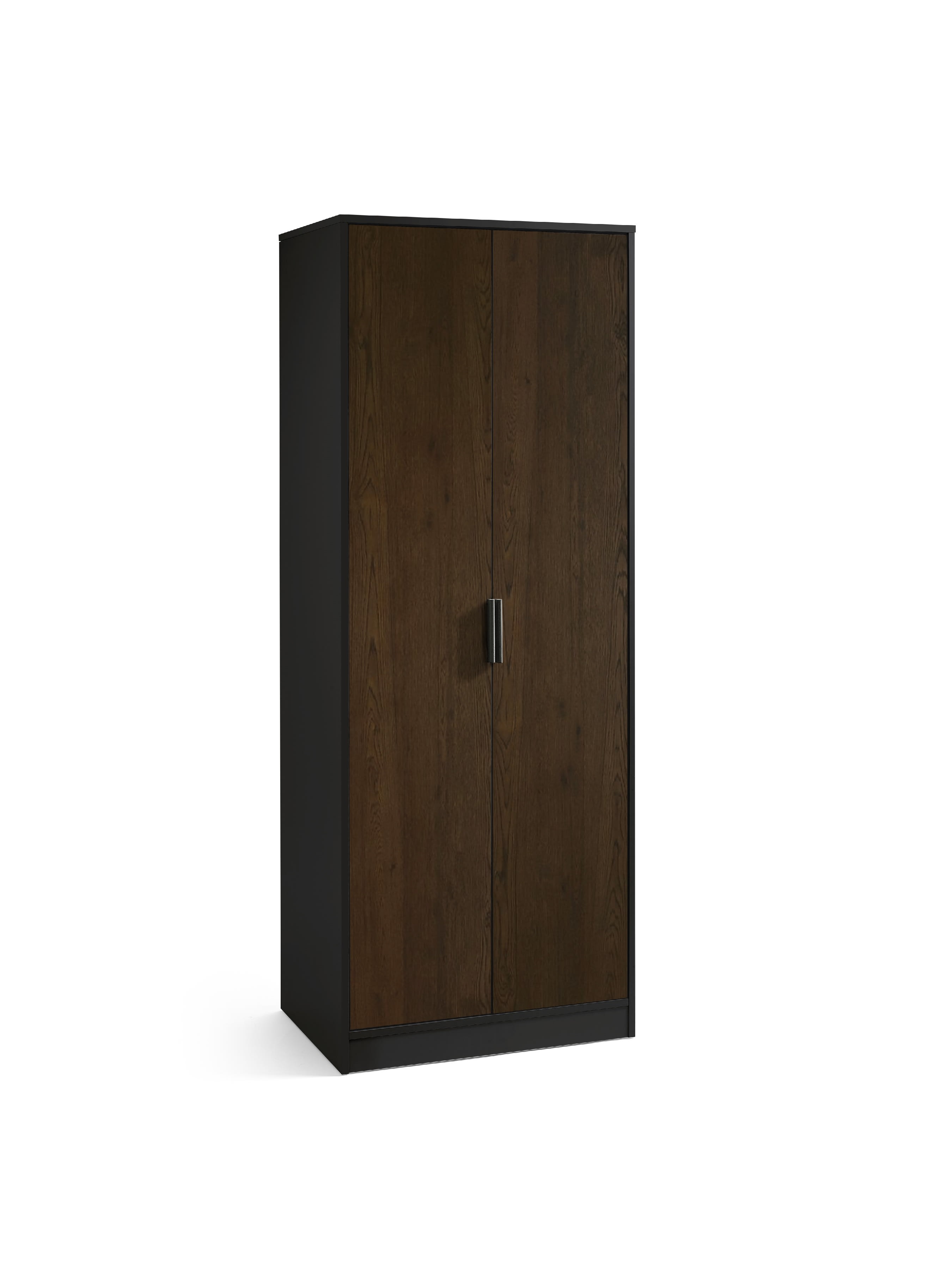 Alba 2 Door Wardrobe - Walnut/Black
