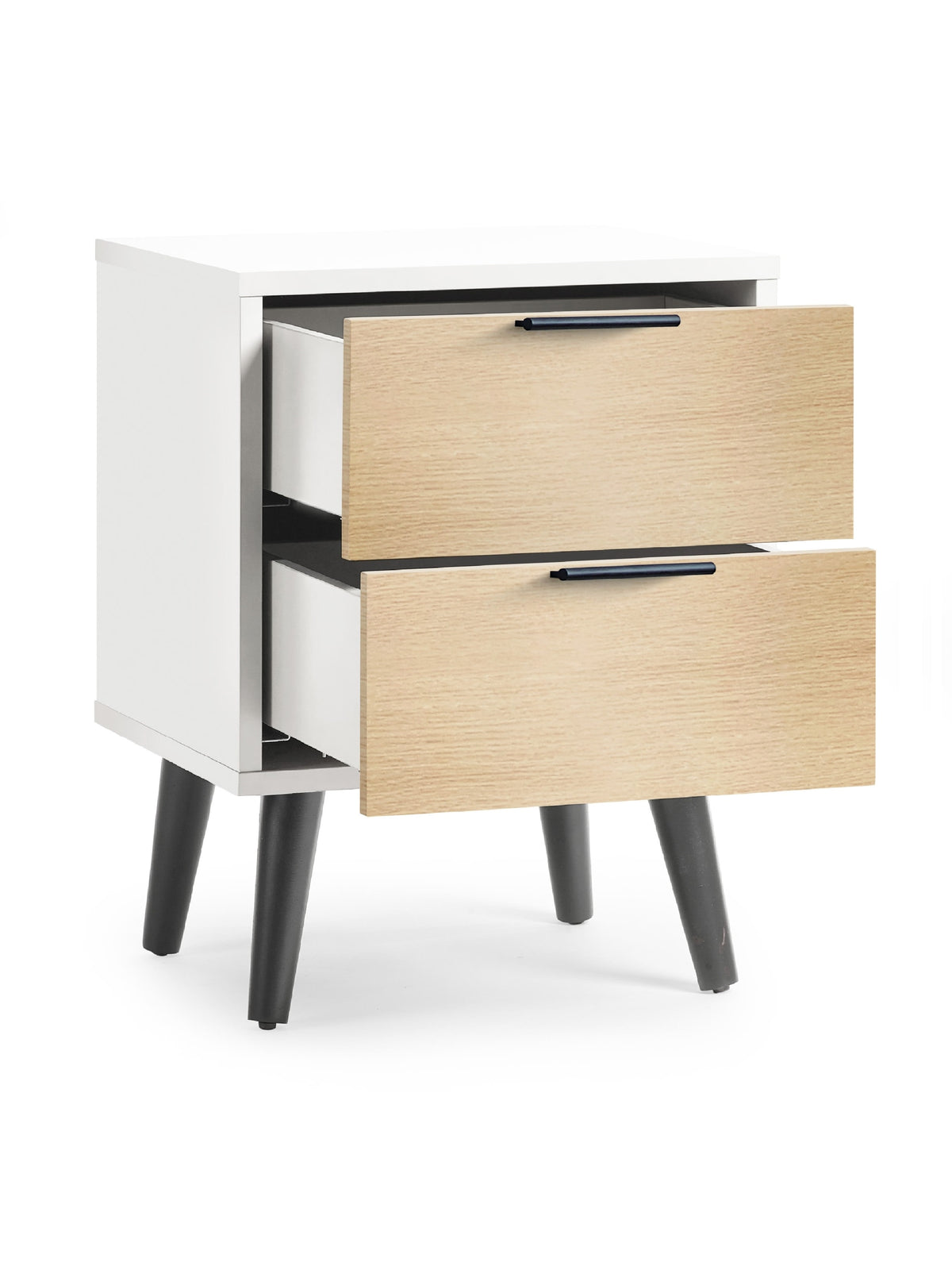 Alba 2 Drawer Bedside - White/Oak