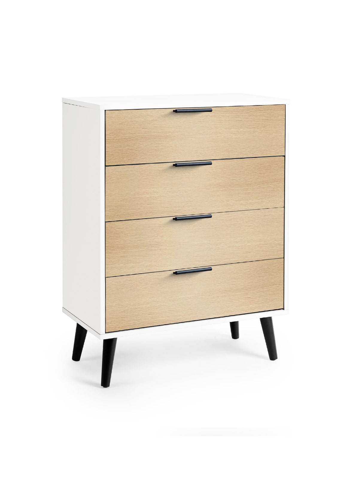 Alba 4 Drawer Wide Chest - White/Oak