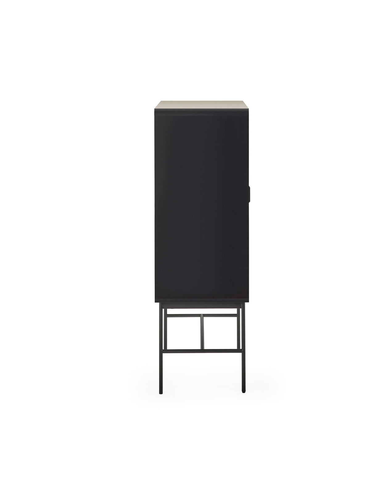 Alvin Black and Natural Wood‑Effect 2 Door Storage Cabinet