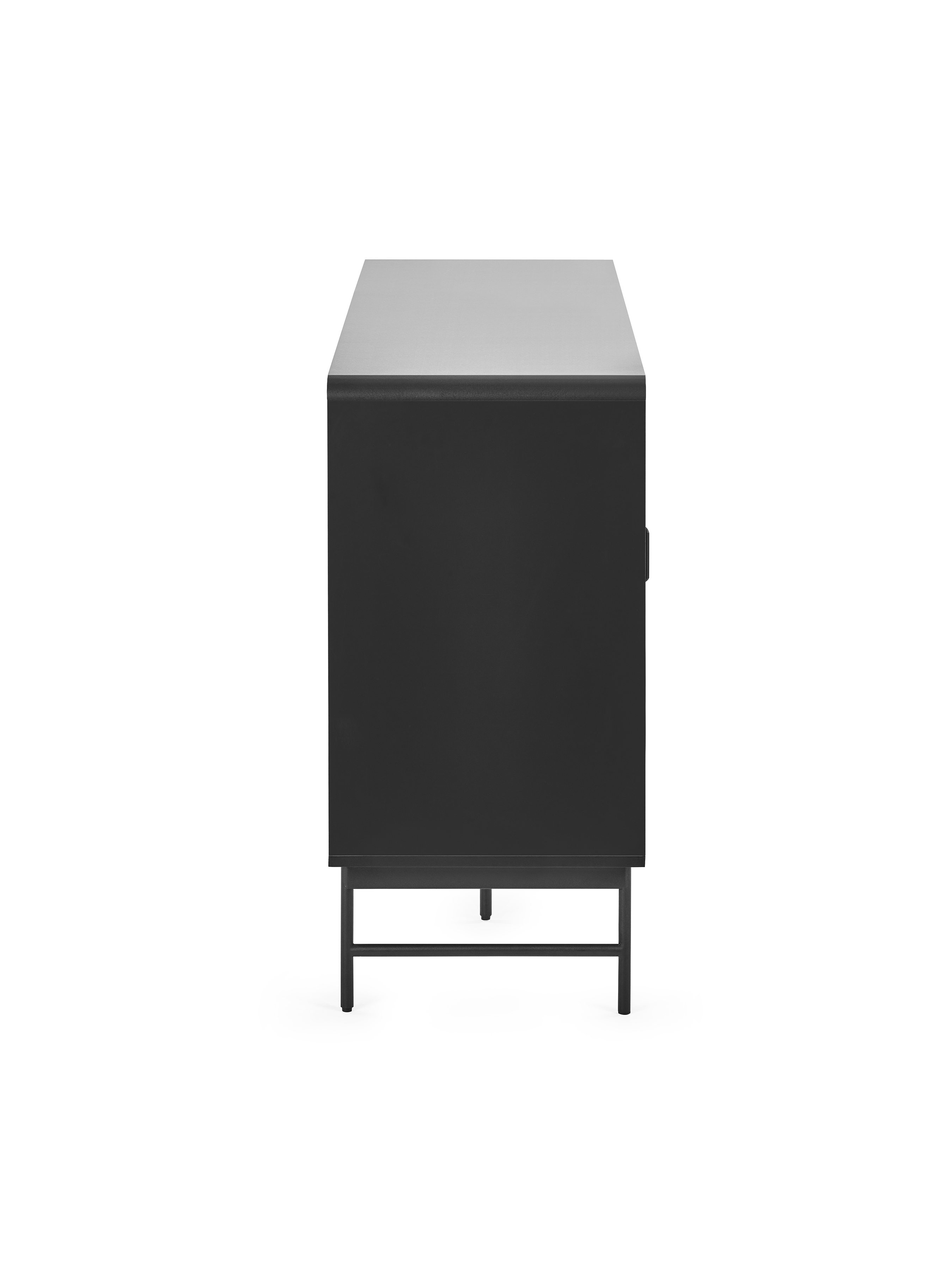 Alvin Black and Natural Wood‑Effect Sideboard