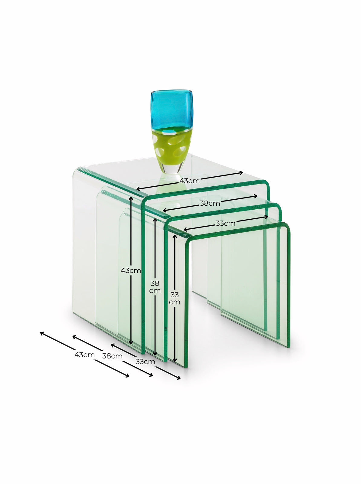 Amalfi Bent Glass Nest Of Tables