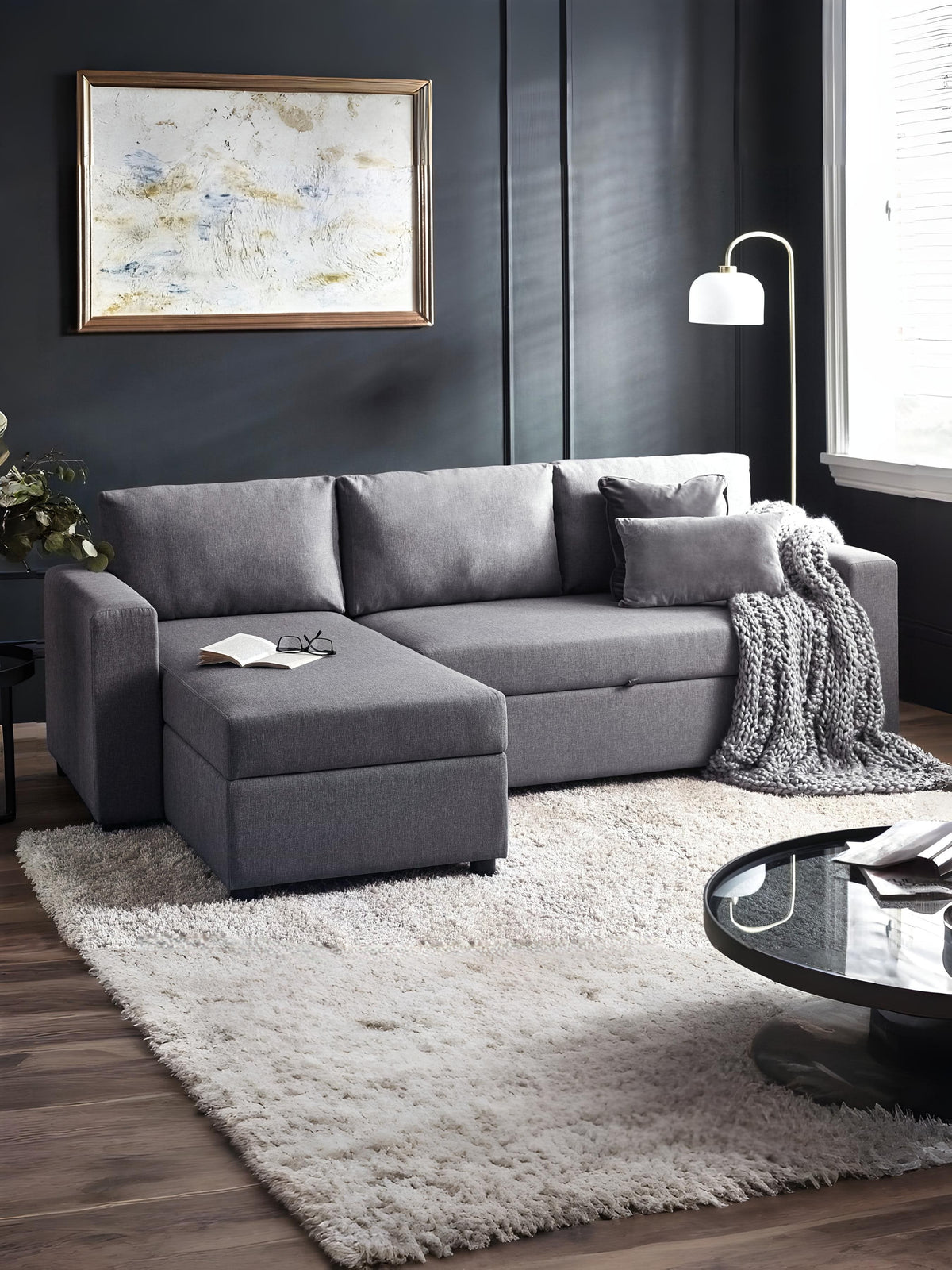 Angel Sofabed With Storage - Light Grey