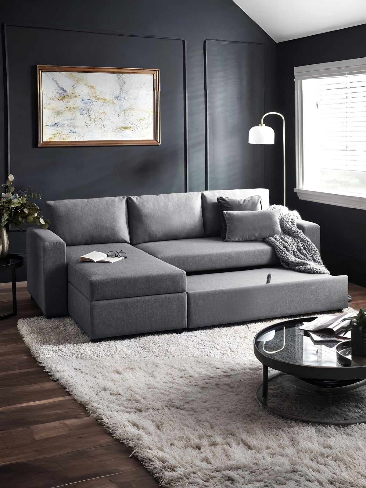 Angel Sofabed With Storage - Light Grey
