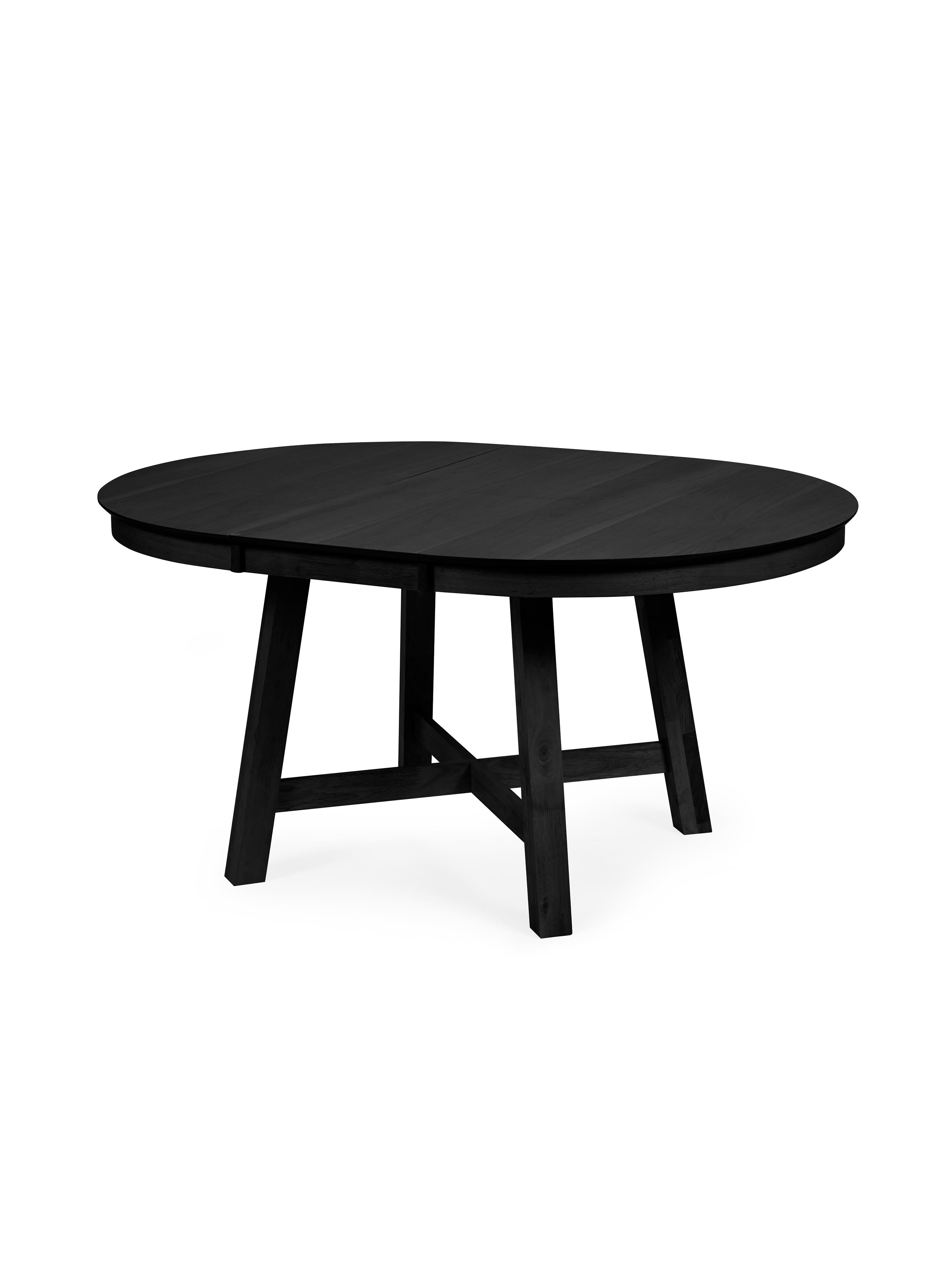 Annika Satin Black Oak Veneer 115-154cm Extending Round Dining Table – Black Oak Effect