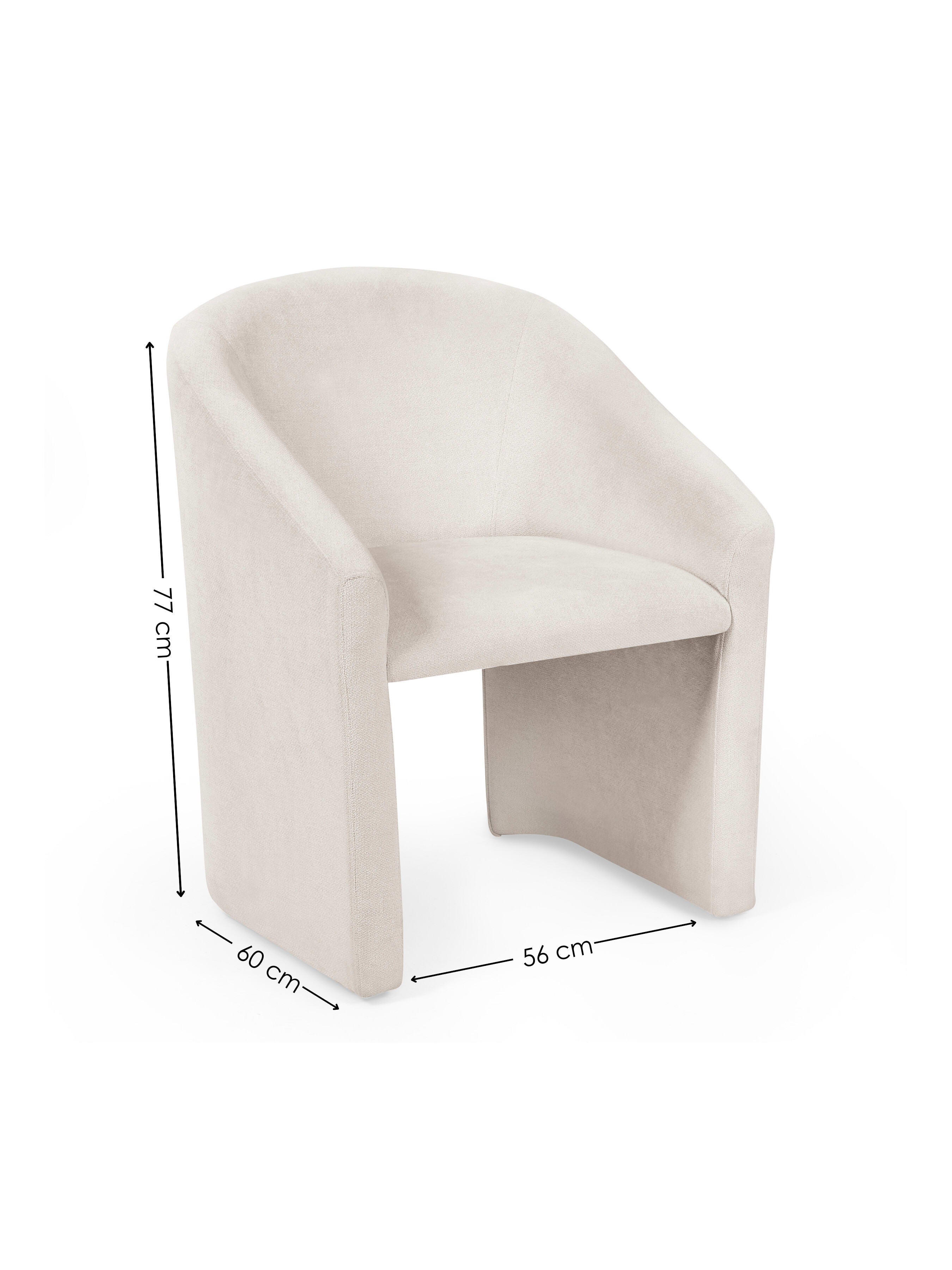 Anthea Cream Tub Dining Chair – Cream Chenille