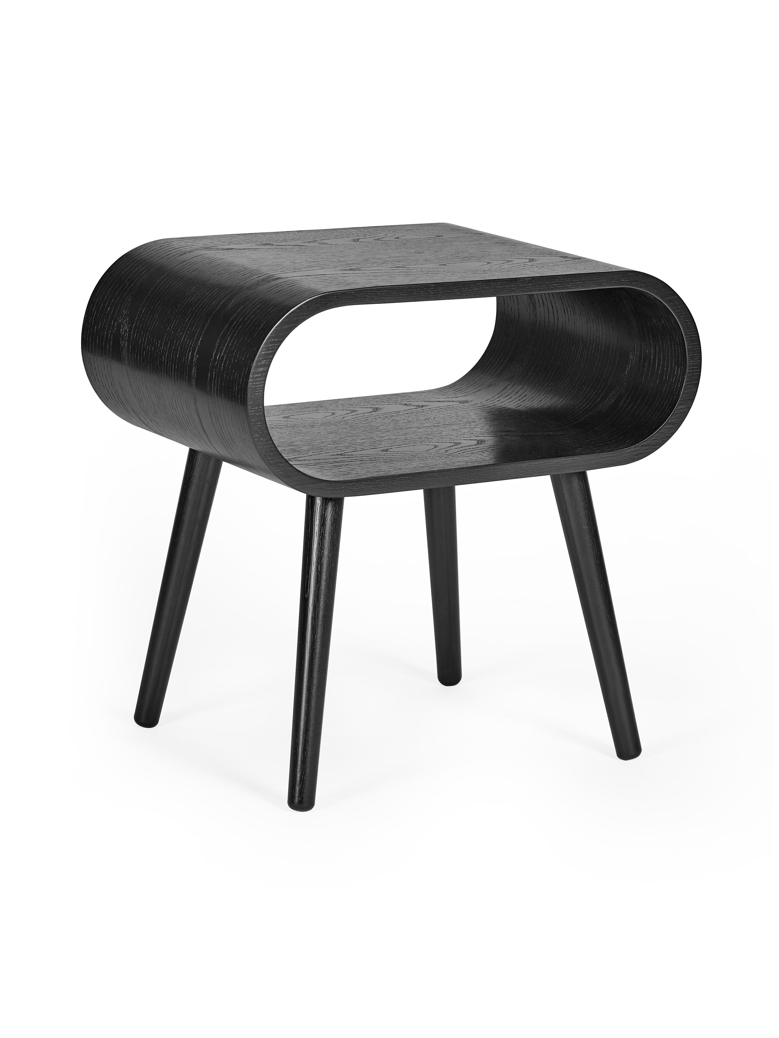 Apollo Black Ash 45cm Round Side Table – Black Ash Effect