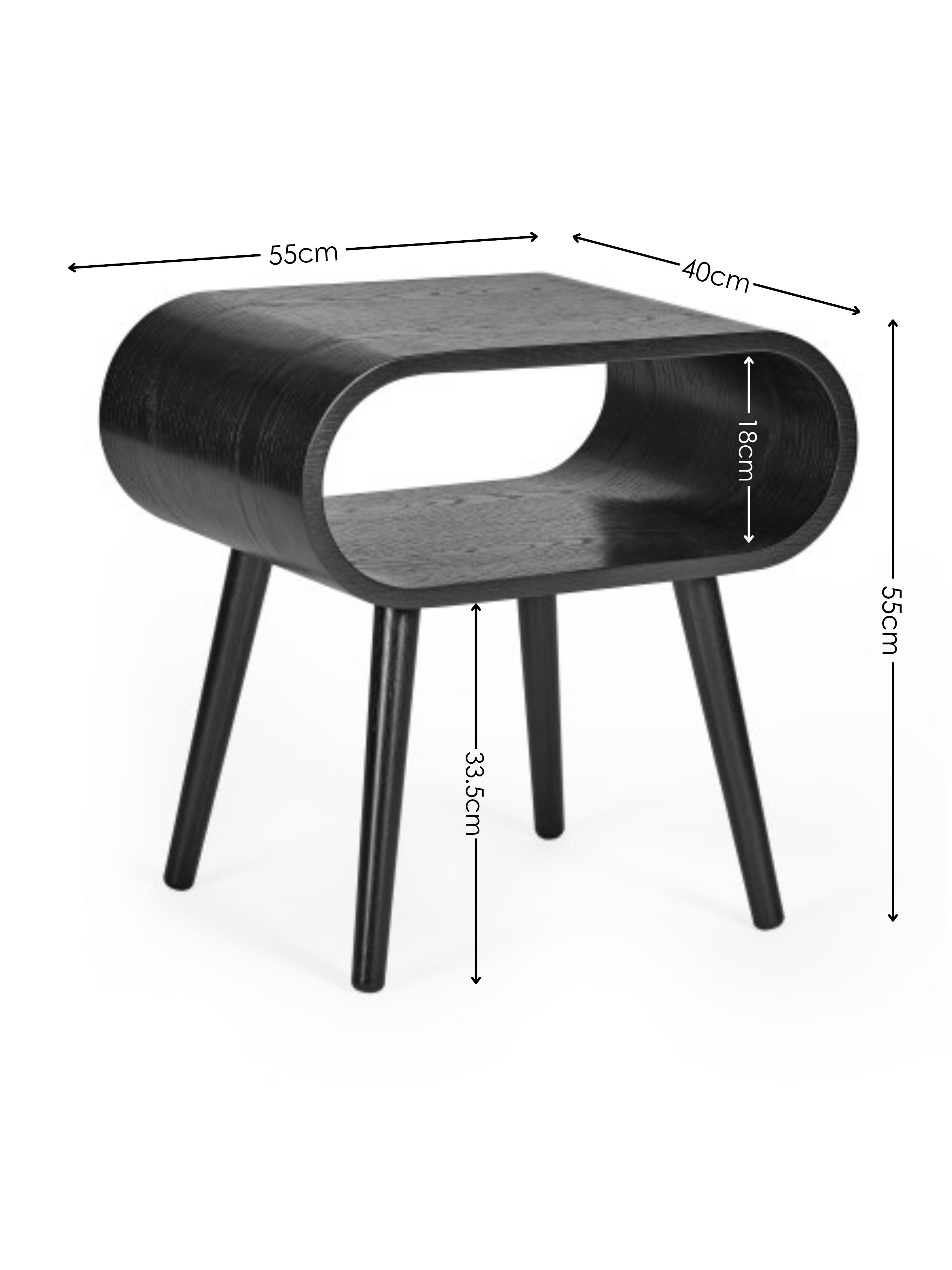 Apollo Black Ash 45cm Round Side Table – Black Ash Effect