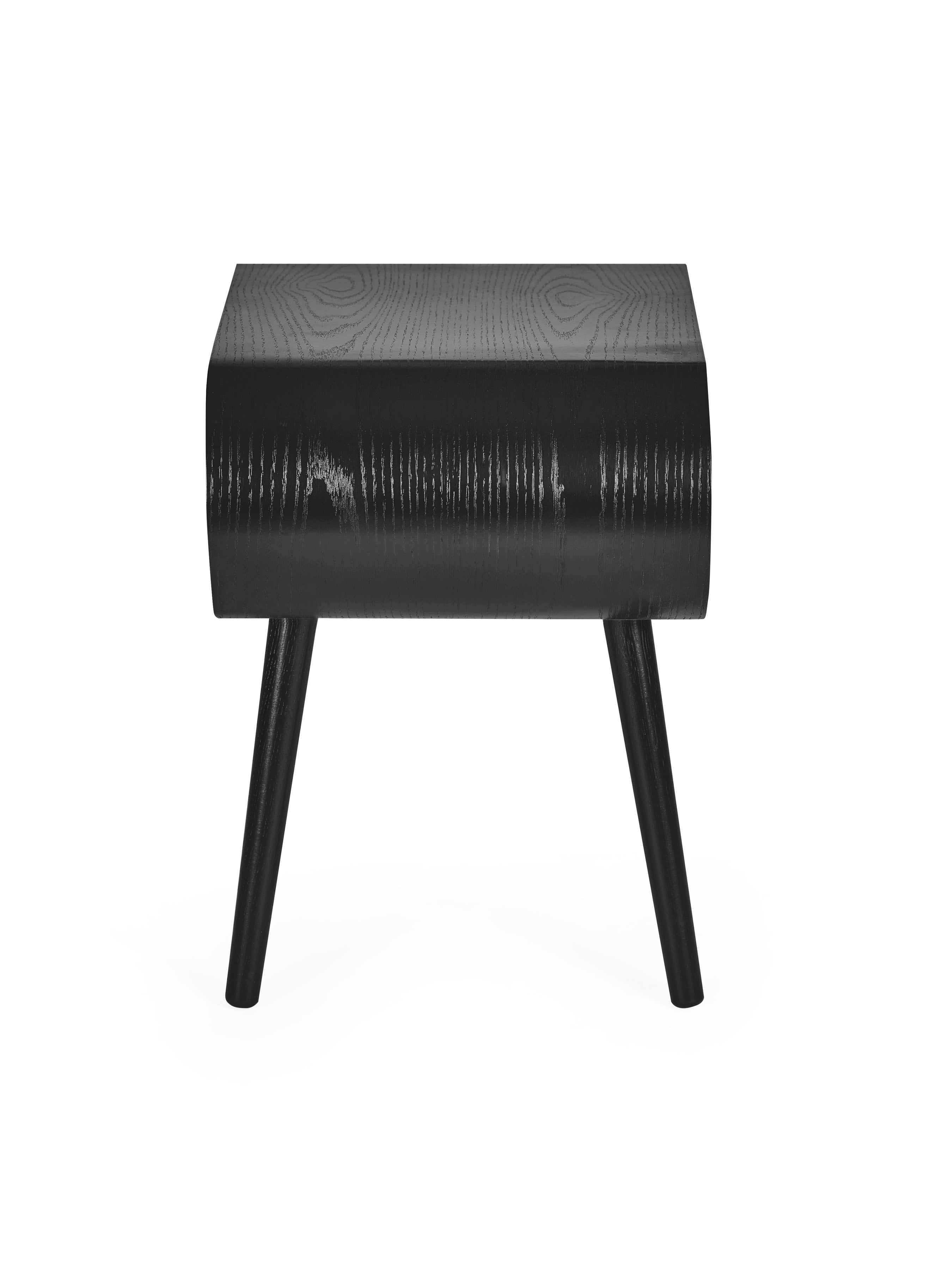 Apollo Black Ash 45cm Round Side Table – Black Ash Effect