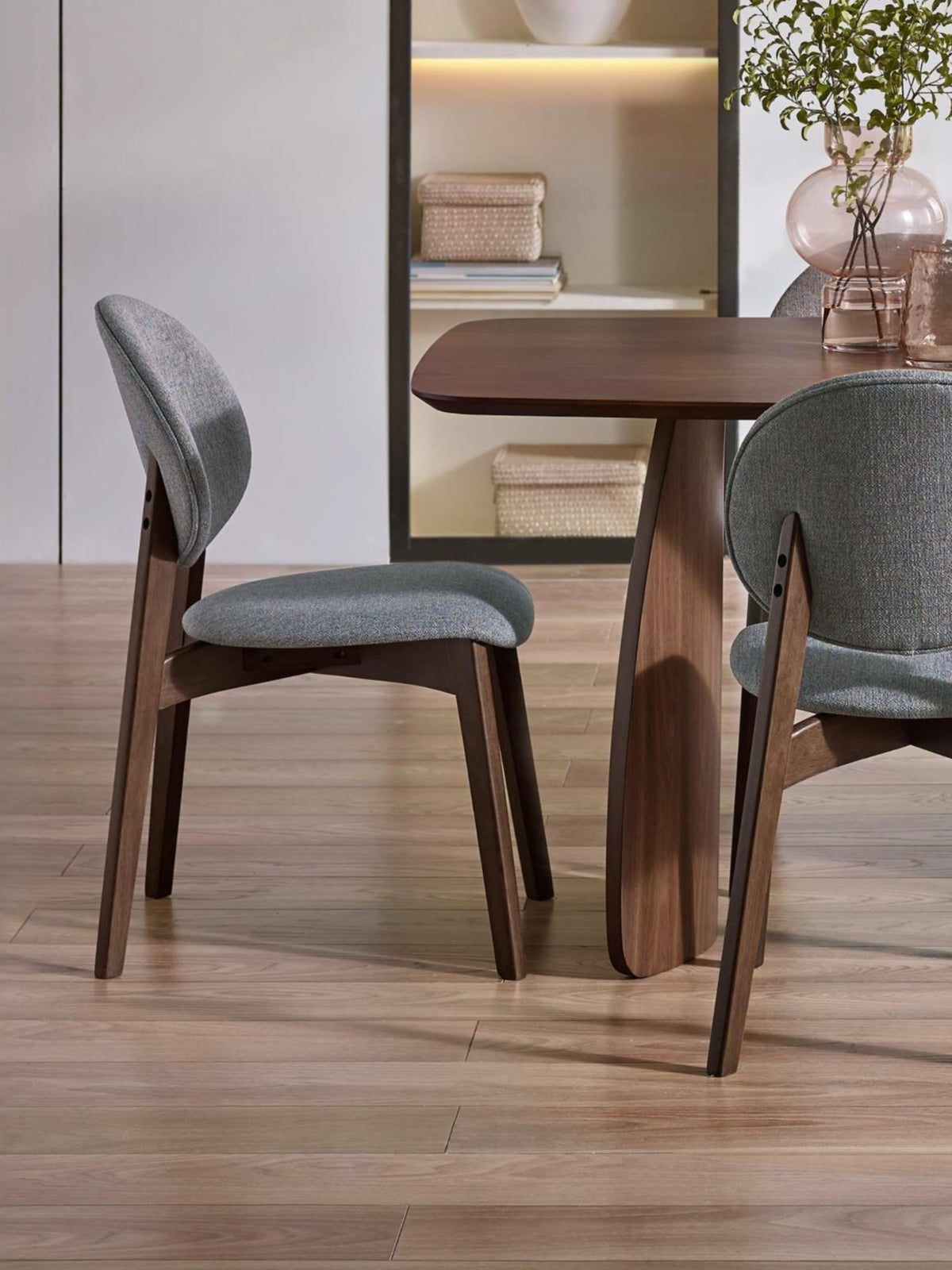 Artemis Walnut and Grey Dining Chairs (Set of 2)