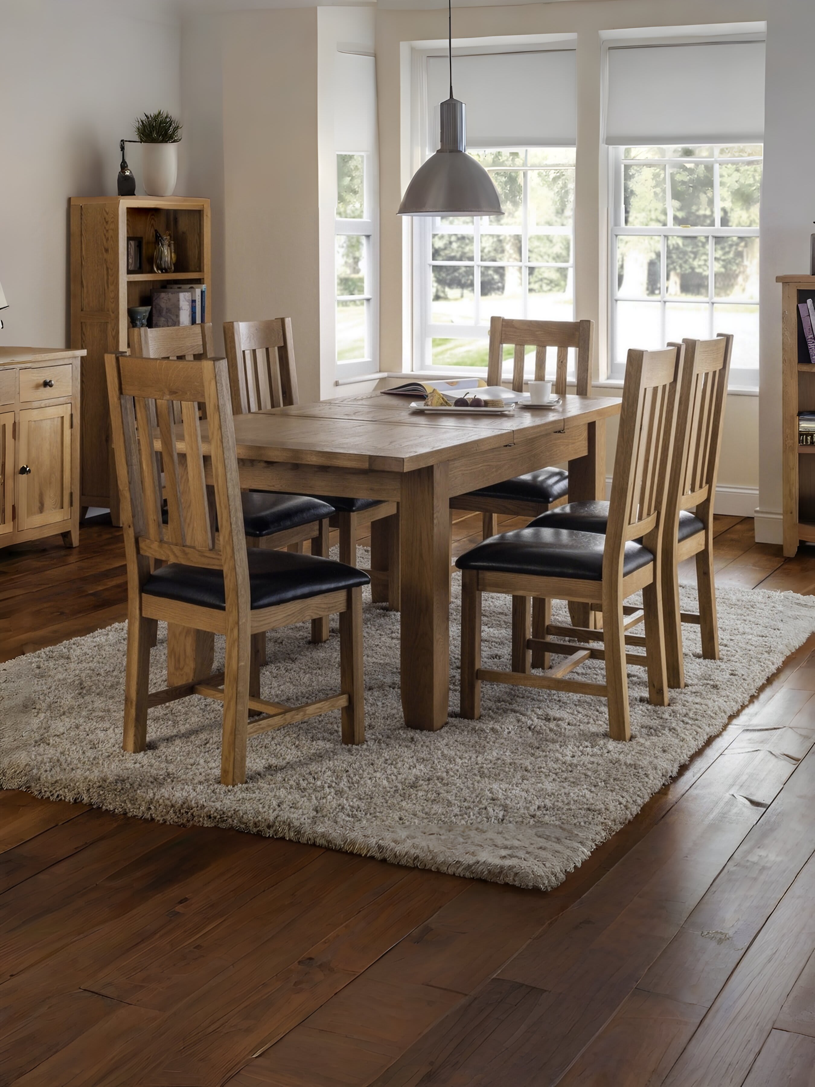 Astoria Extending Dining Table and 6 Astoria Chairs – Oak