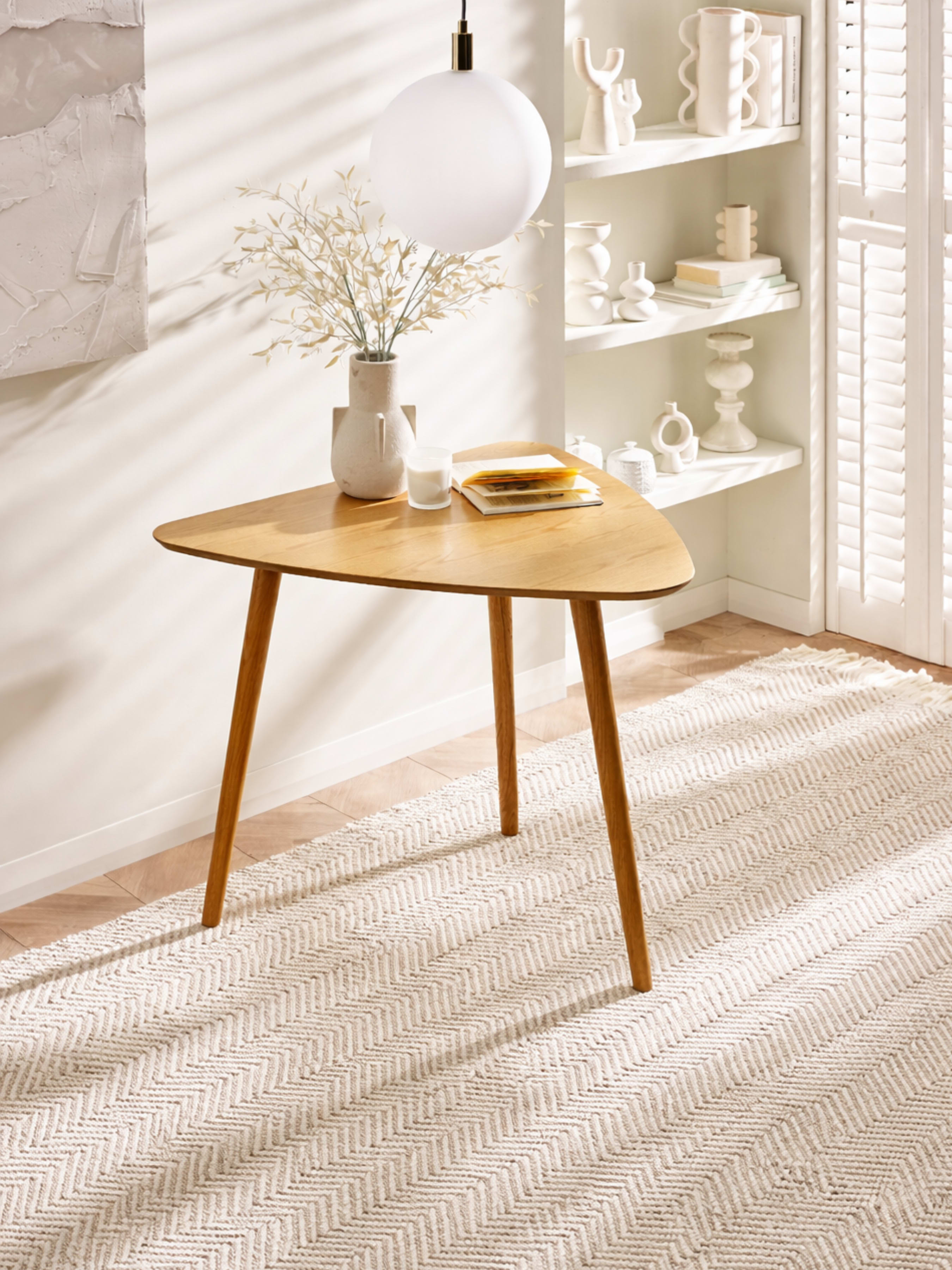 Athena Light Oak Triangular 3 Seater Dining Table – Light Oak Effect