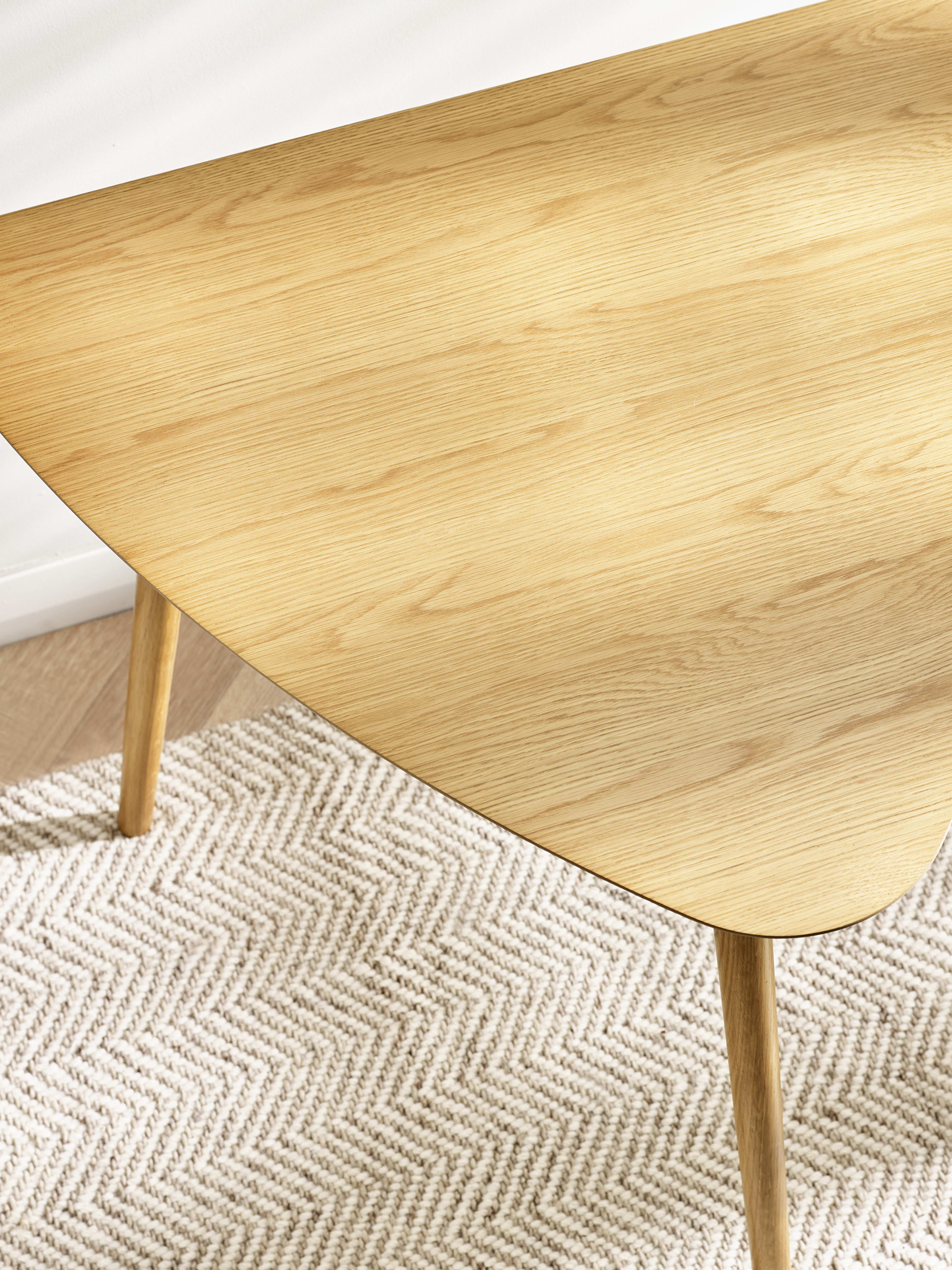 Athena Light Oak Triangular 3 Seater Dining Table – Light Oak Effect