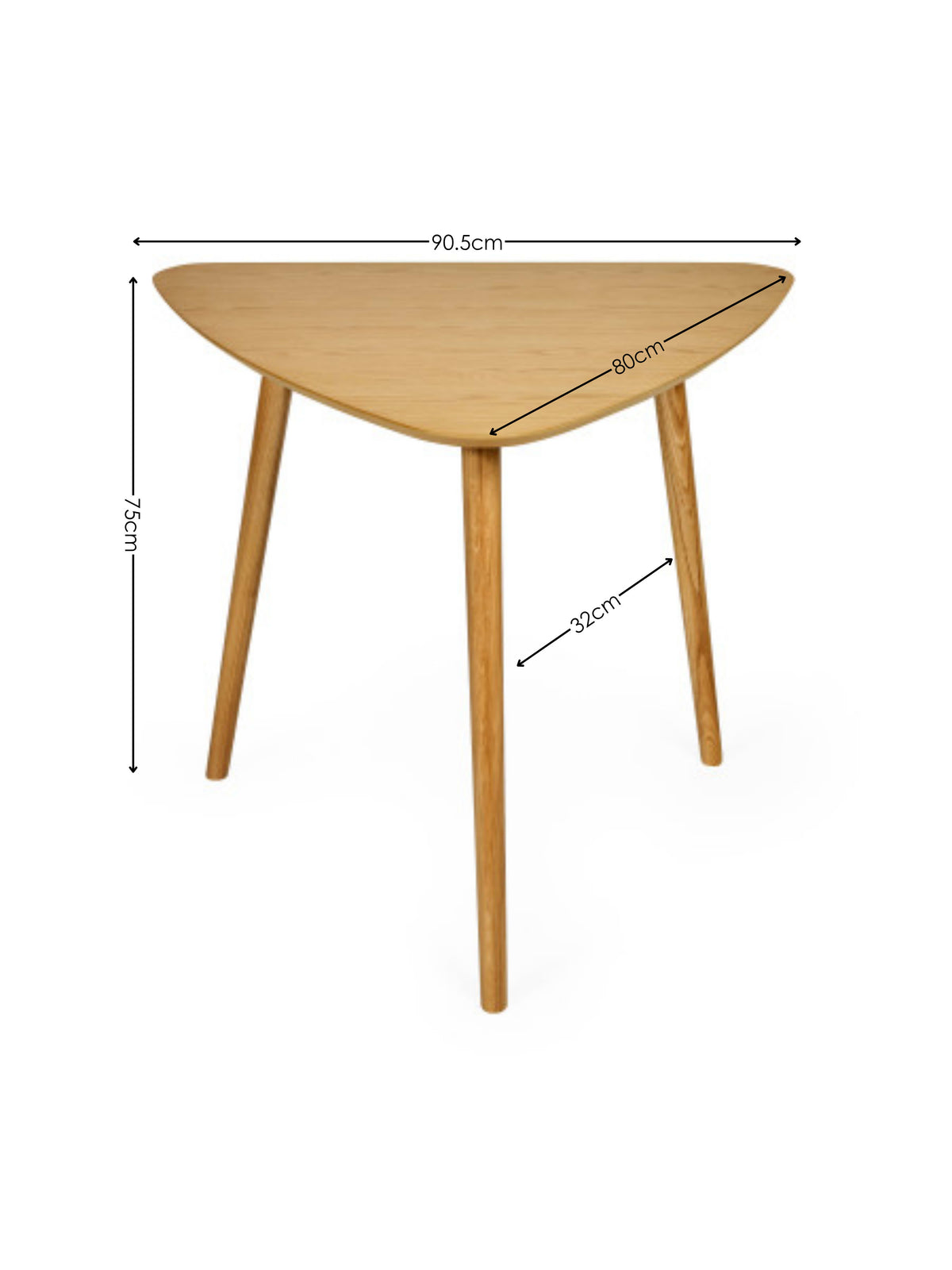 Athena Light Oak Triangular 3 Seater Dining Table – Light Oak Effect