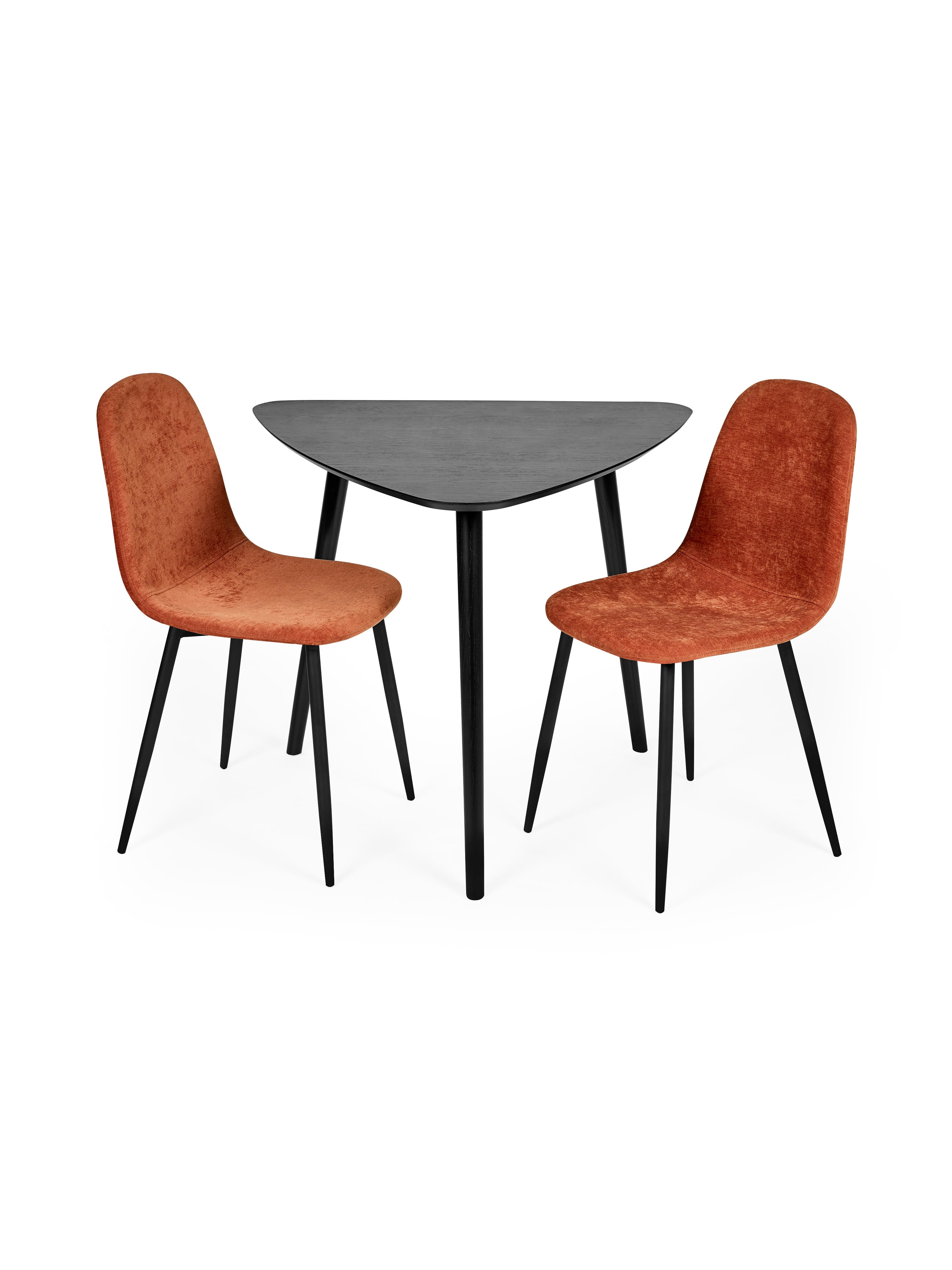 Athena Black Triangular 3 Seater Dining Table – Black Ash Effect