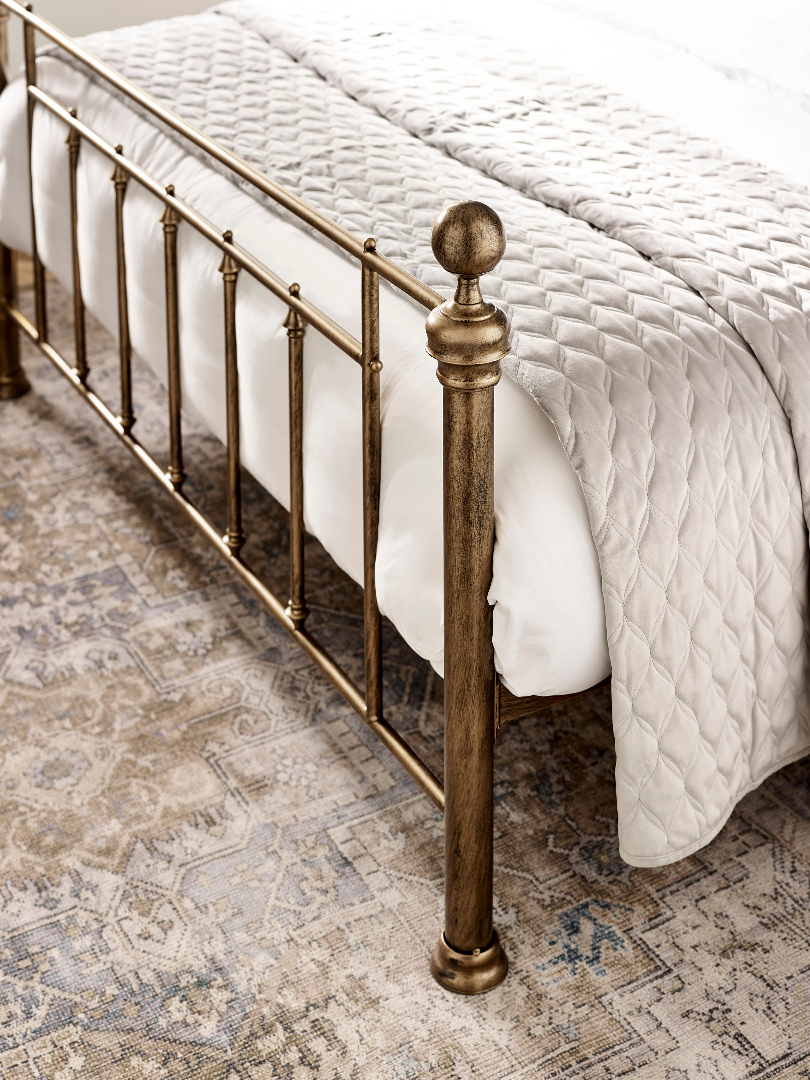 Aurealia Brass Effect Metal Bed
