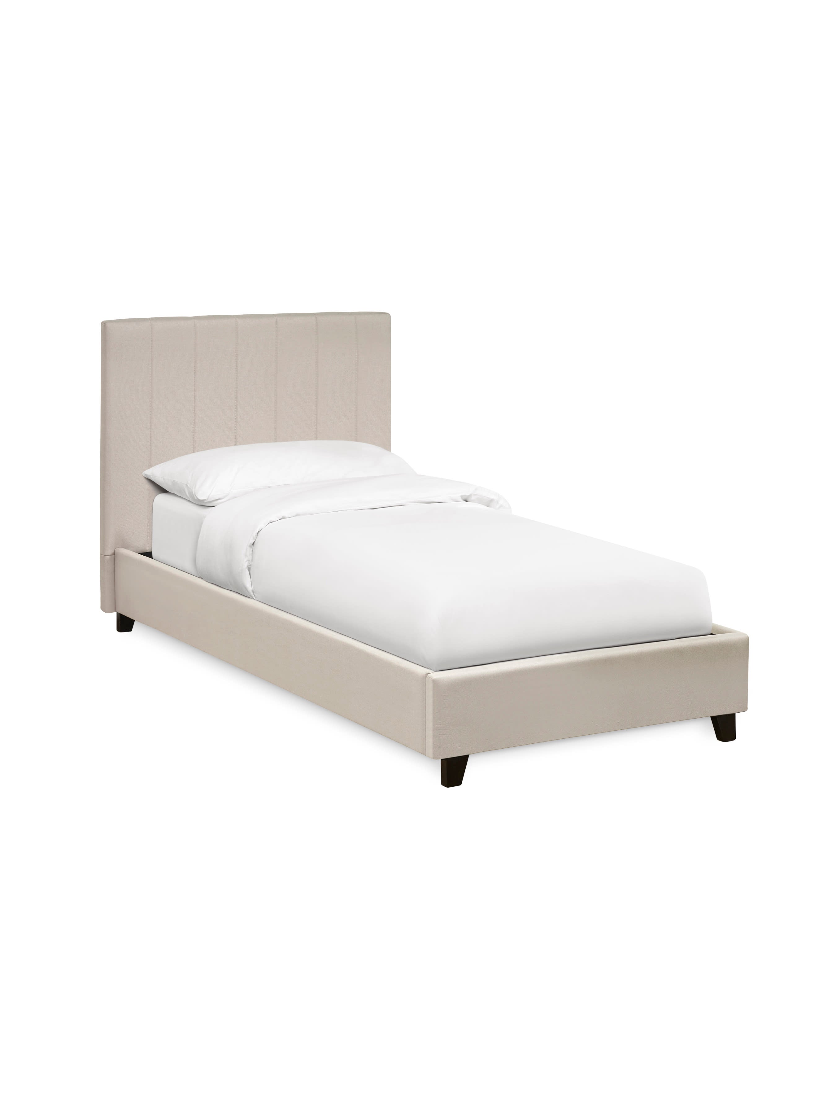 Aylen Oatmeal Faux Linen Upholstered Bed Frame – Oatmeal Linen