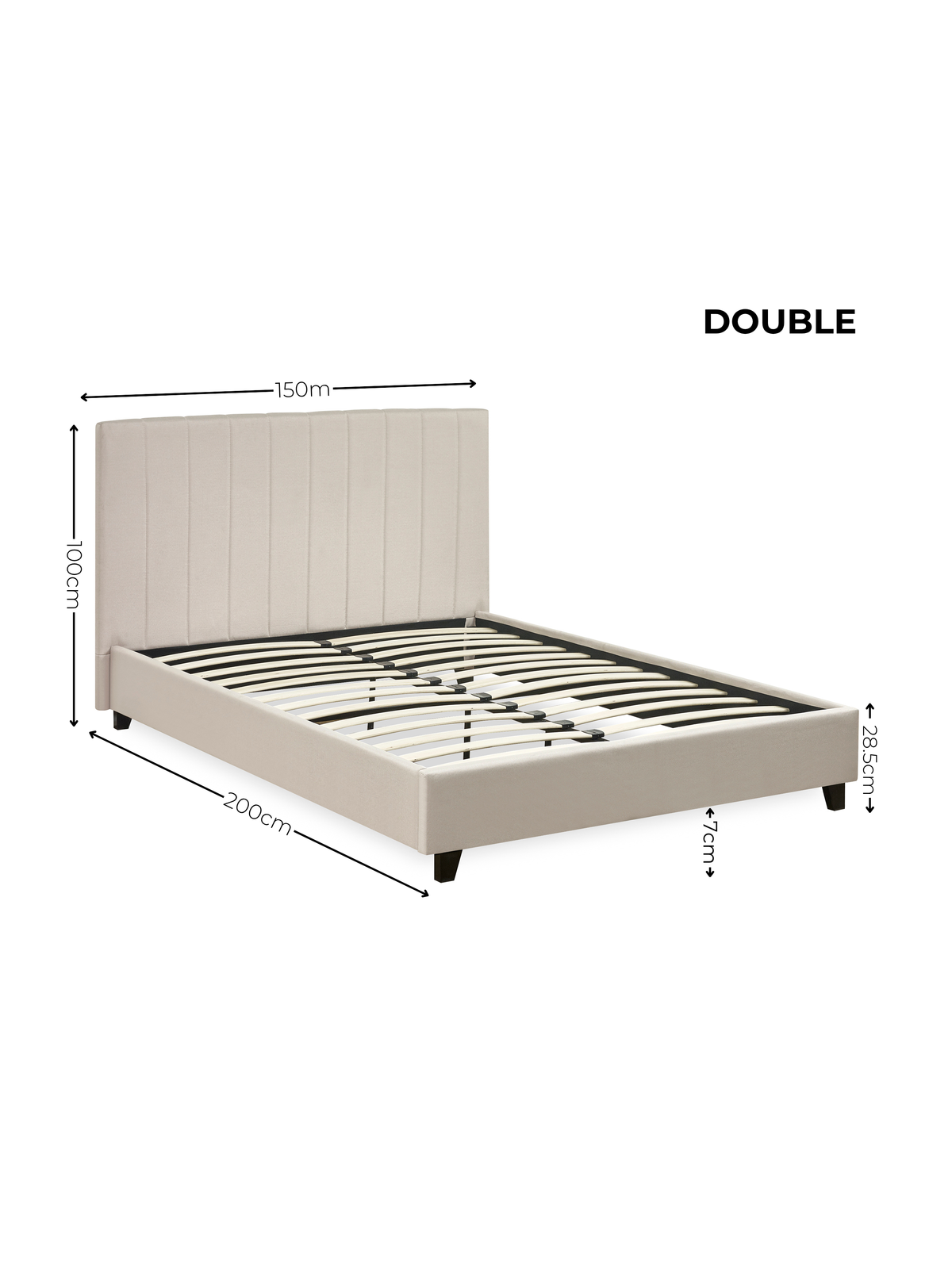 Aylen Oatmeal Faux Linen Upholstered Bed Frame – Oatmeal Linen