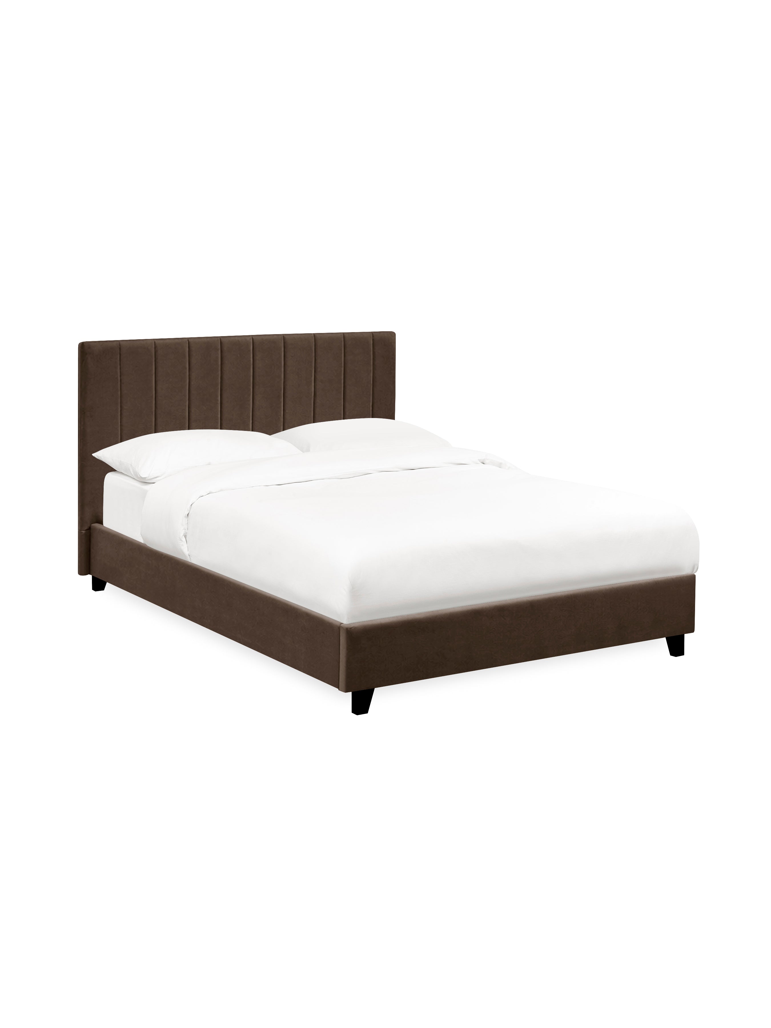 Aylen Chocolate Brown Velvet Upholstered Bed Frame – Chocolate Velvet