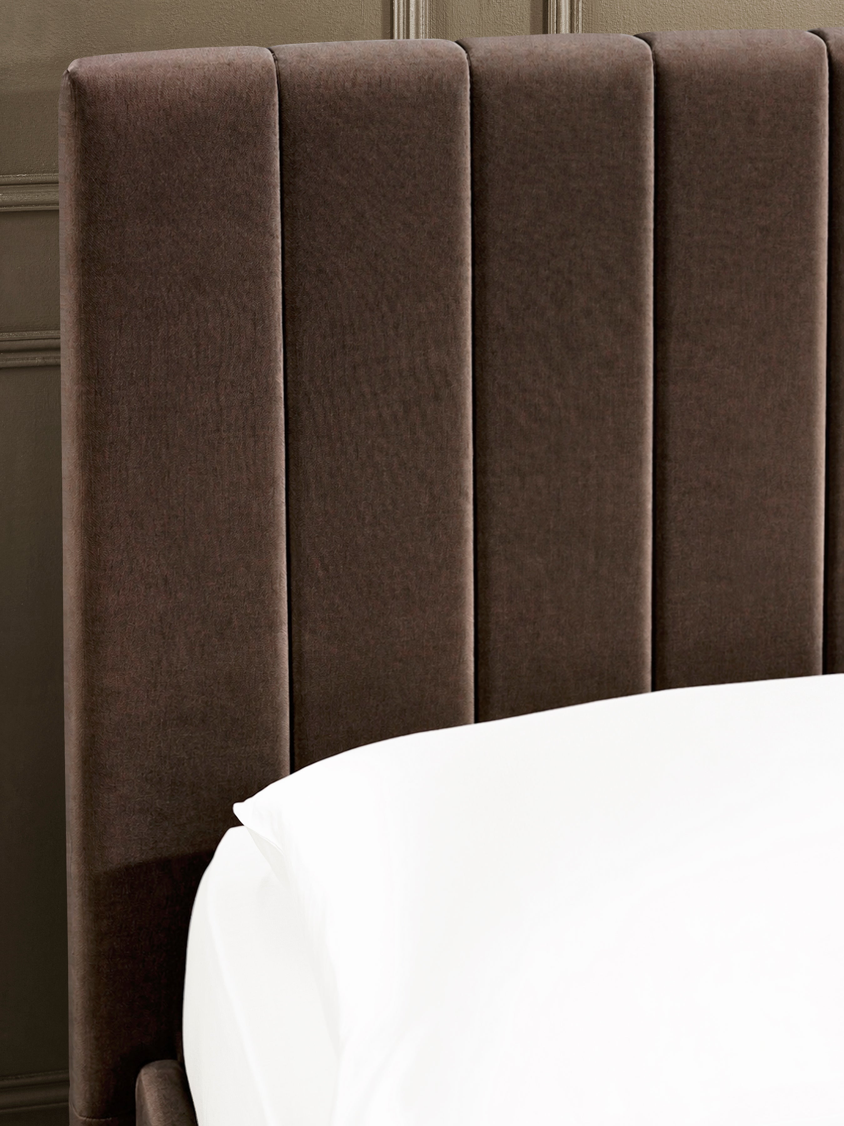 Aylen Chocolate Brown Velvet Upholstered Bed Frame – Chocolate Velvet