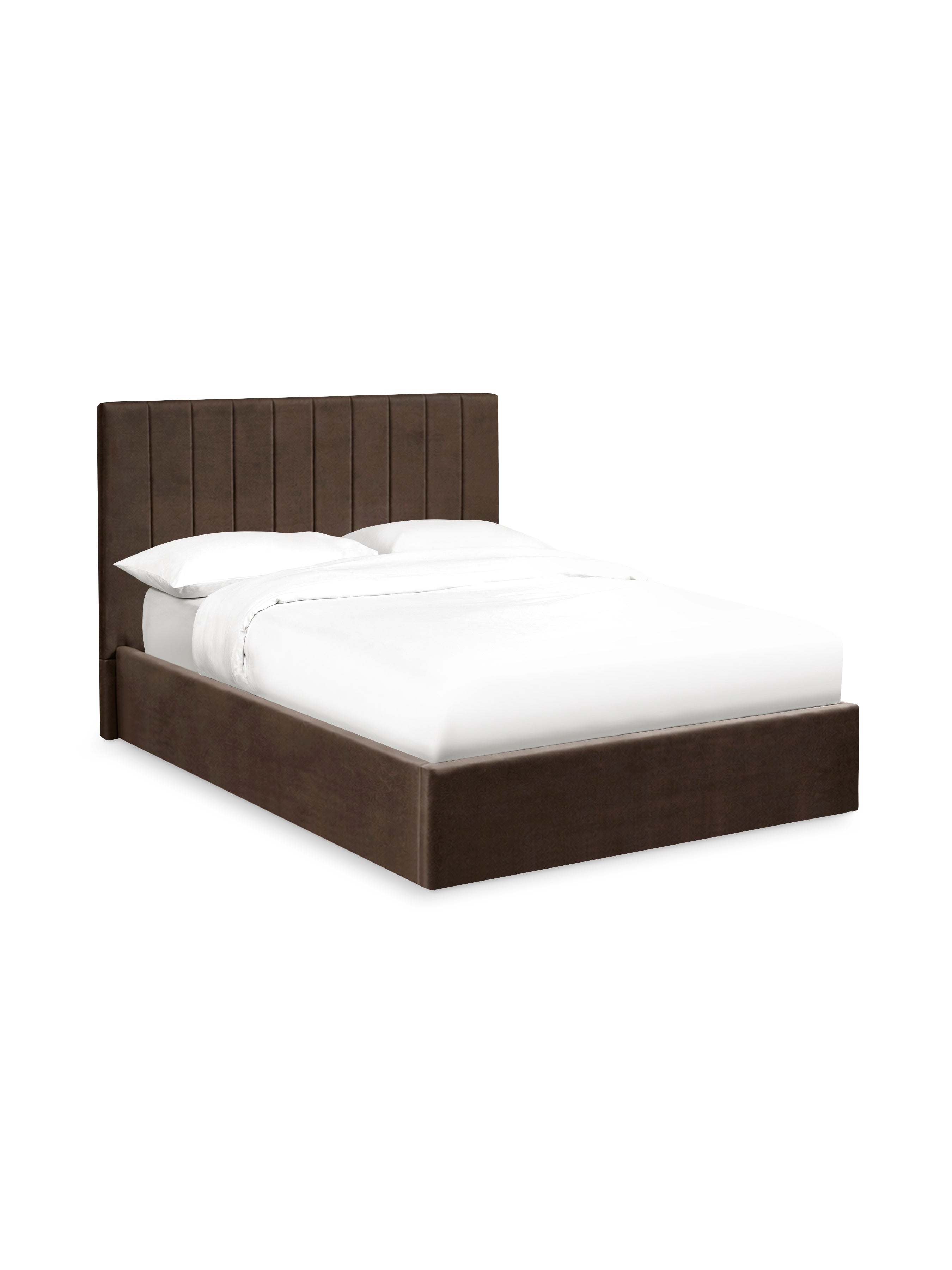 Aylen Chocolate Brown Velvet Upholstered Ottoman Storage Bed Frame – Chocolate Velvet