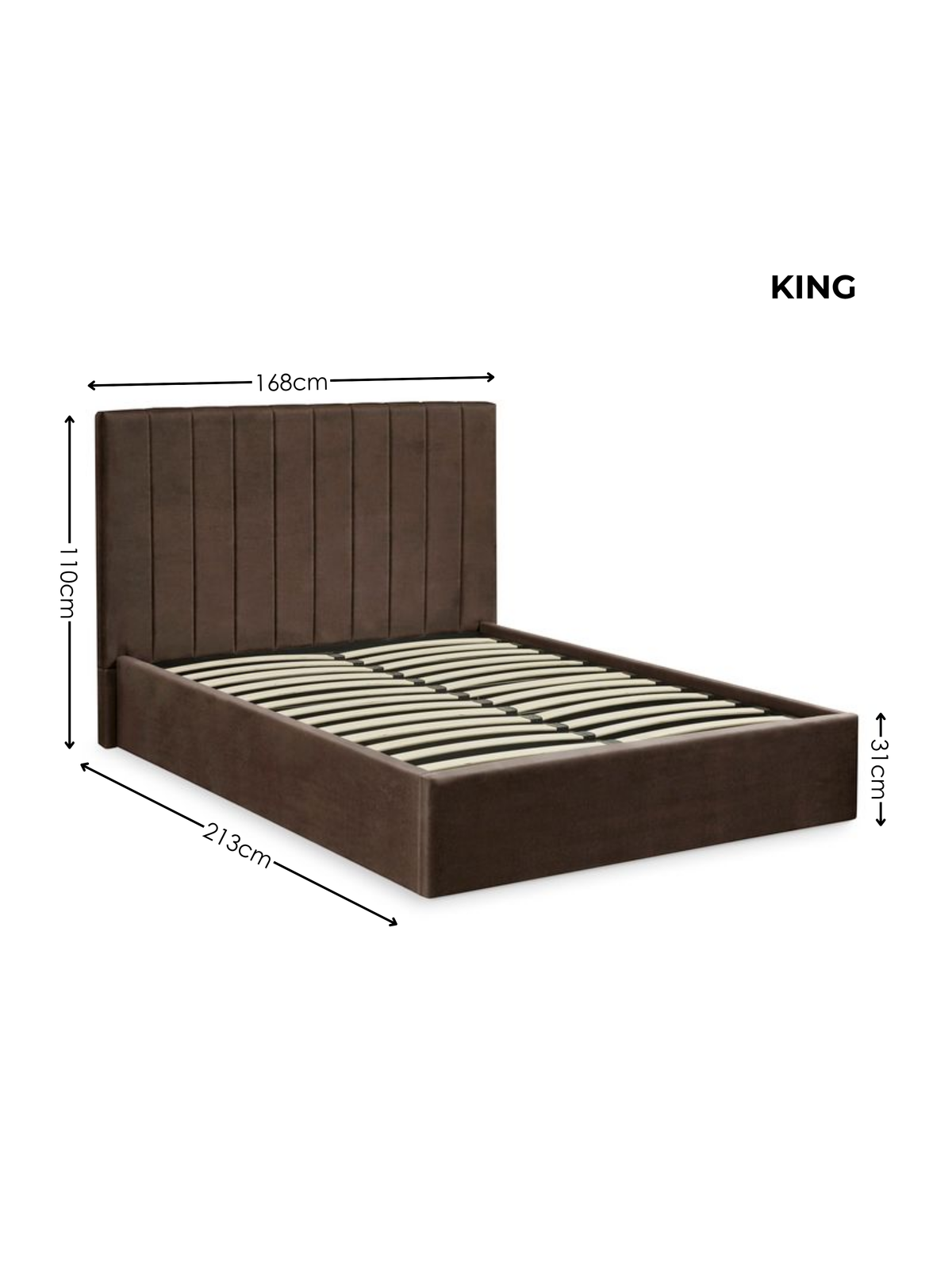 Aylen Chocolate Brown Velvet Upholstered Ottoman Storage Bed Frame – Chocolate Velvet