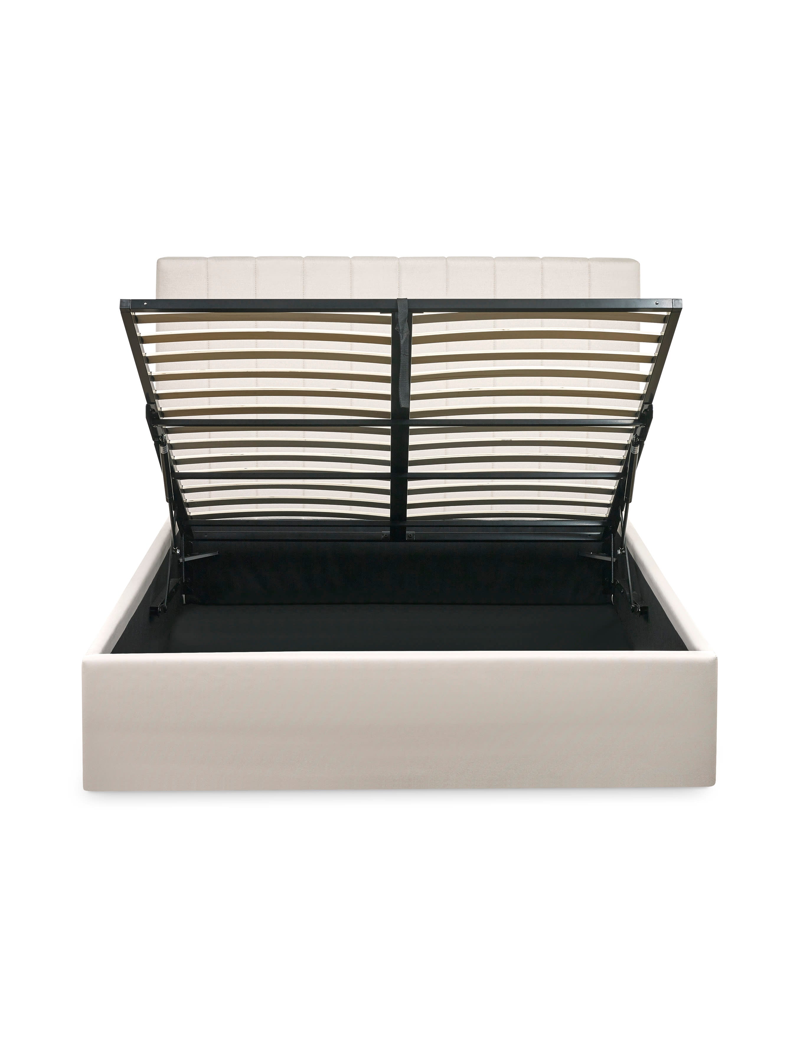 Aylen Oatmeal Faux Linen Upholstered Ottoman Storage Bed Frame – Oatmeal Linen