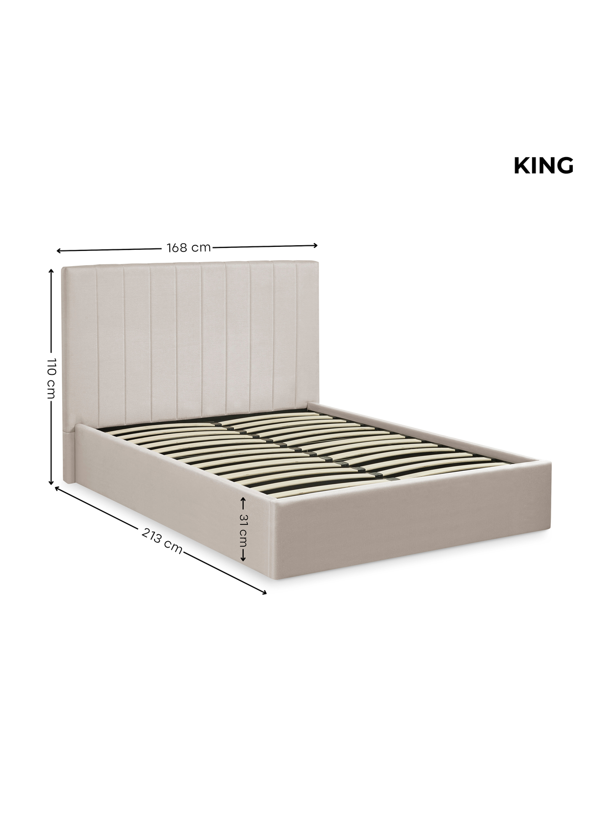 Aylen Oatmeal Faux Linen Upholstered Ottoman Storage Bed Frame – Oatmeal Linen