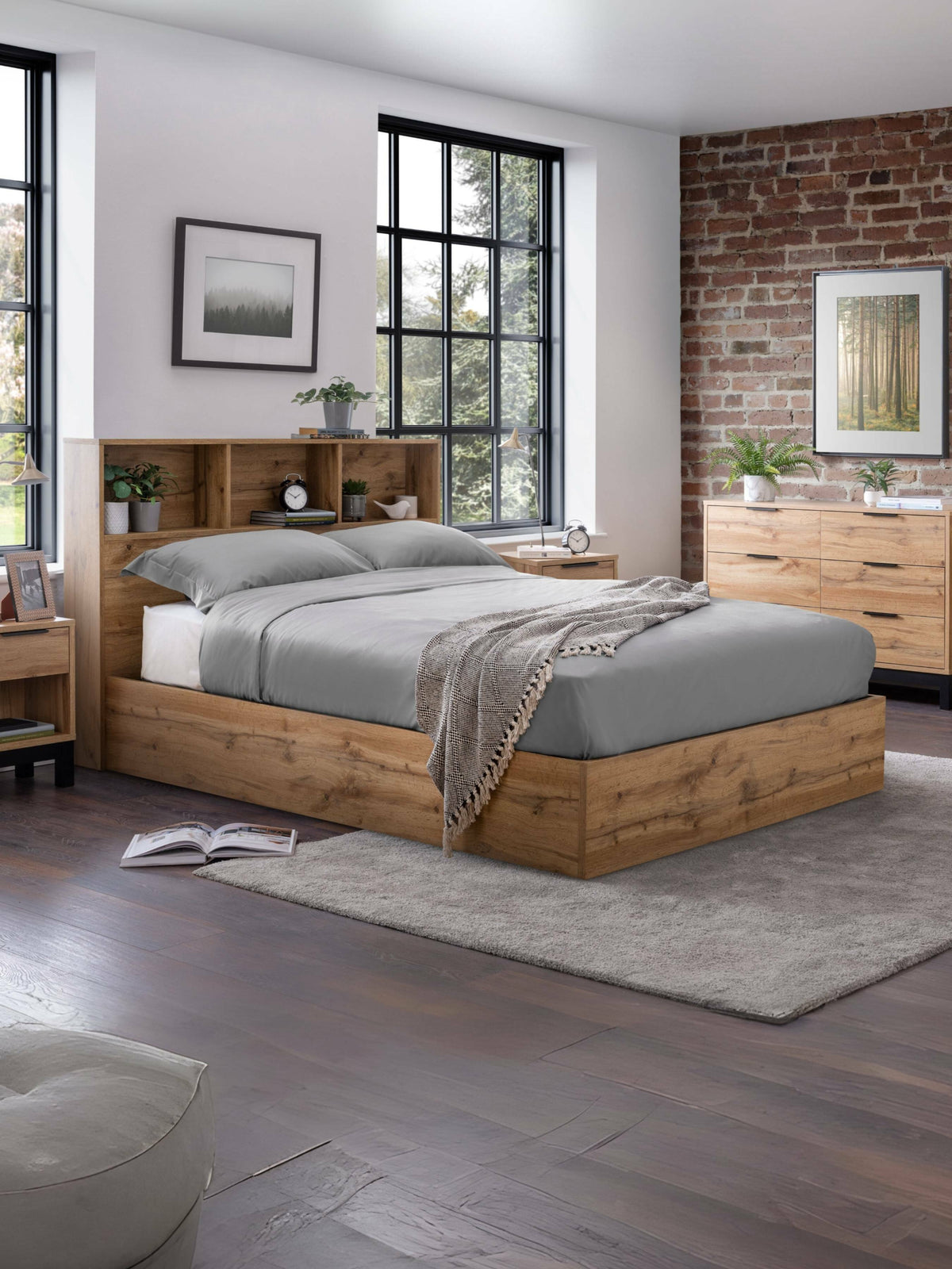 Bali Ottoman Storage Bed - Light Oak