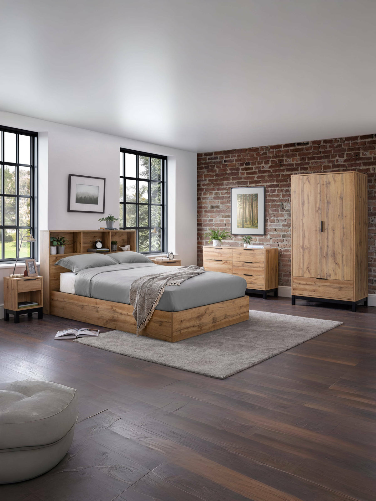 Bali Ottoman Storage Bed - Light Oak
