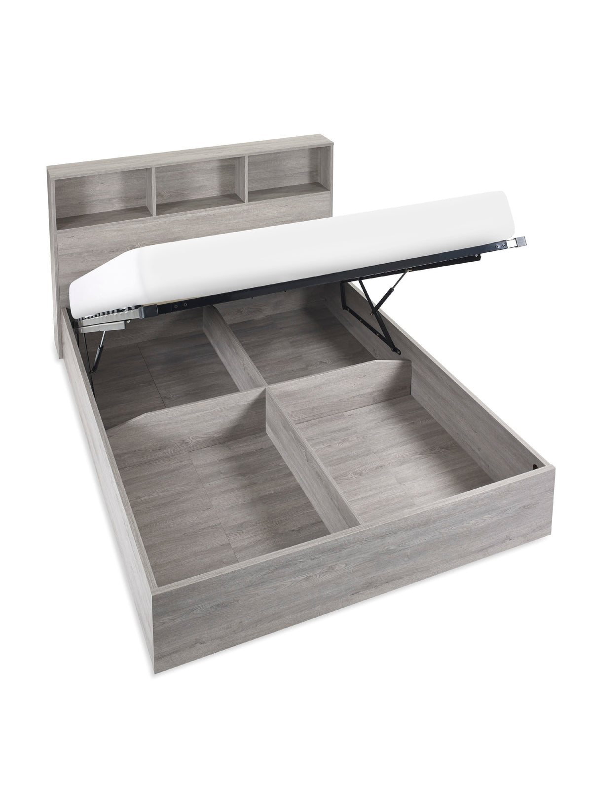 Bali Ottoman Storage Bed - Grey Oak