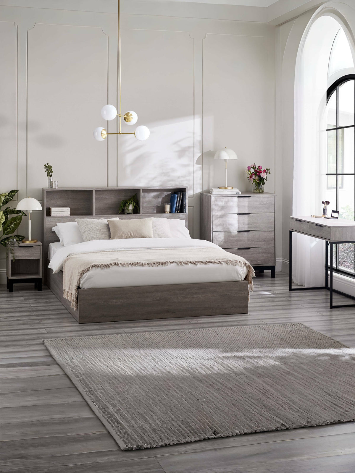 Bali Ottoman Storage Bed - Grey Oak
