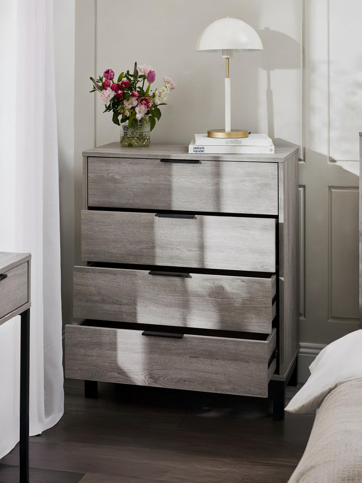 Bali 4 Drawer Chest - Grey Oak