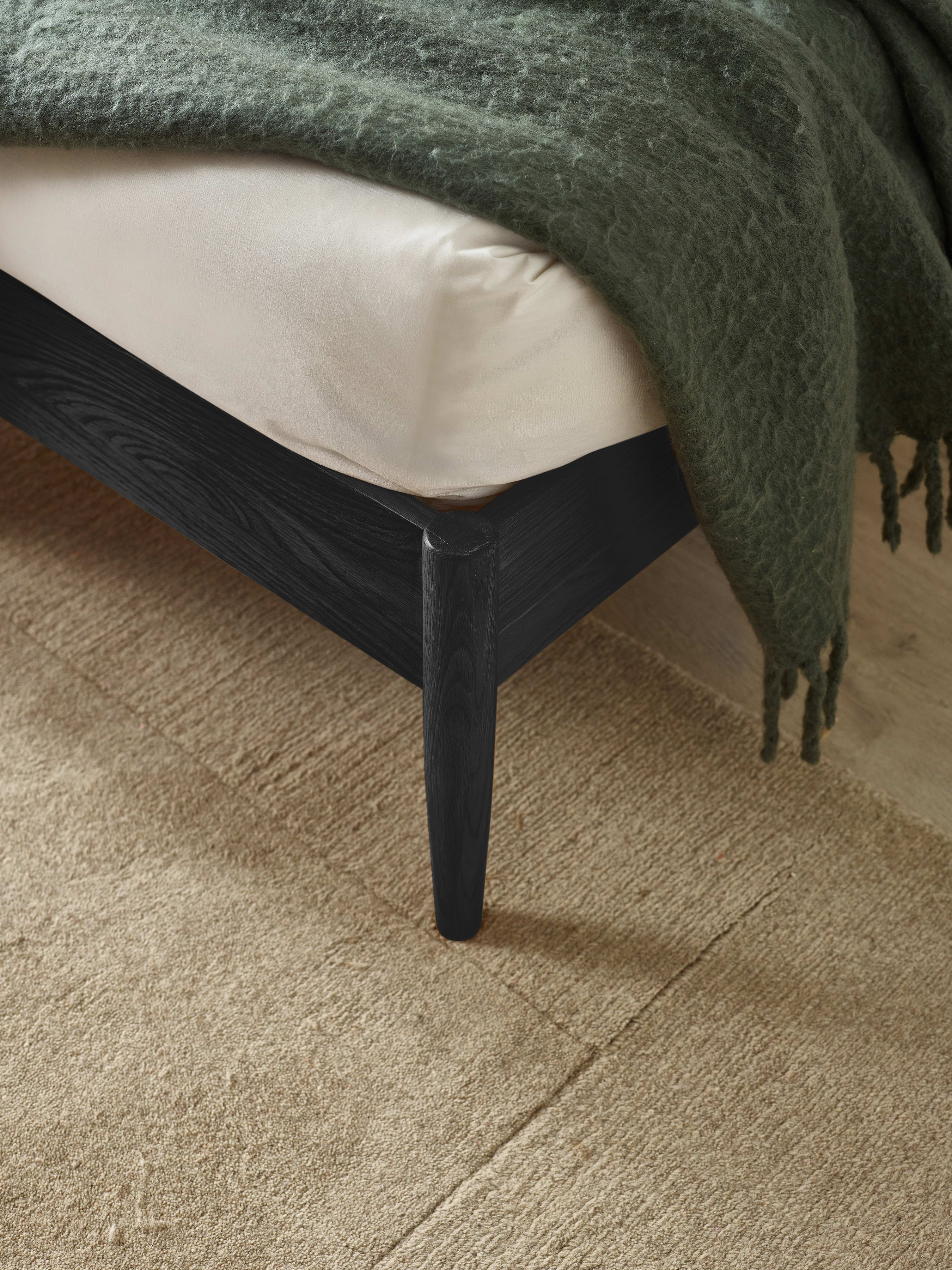 Belton Black Spindle Size Bed Frame – Black Oak Effect