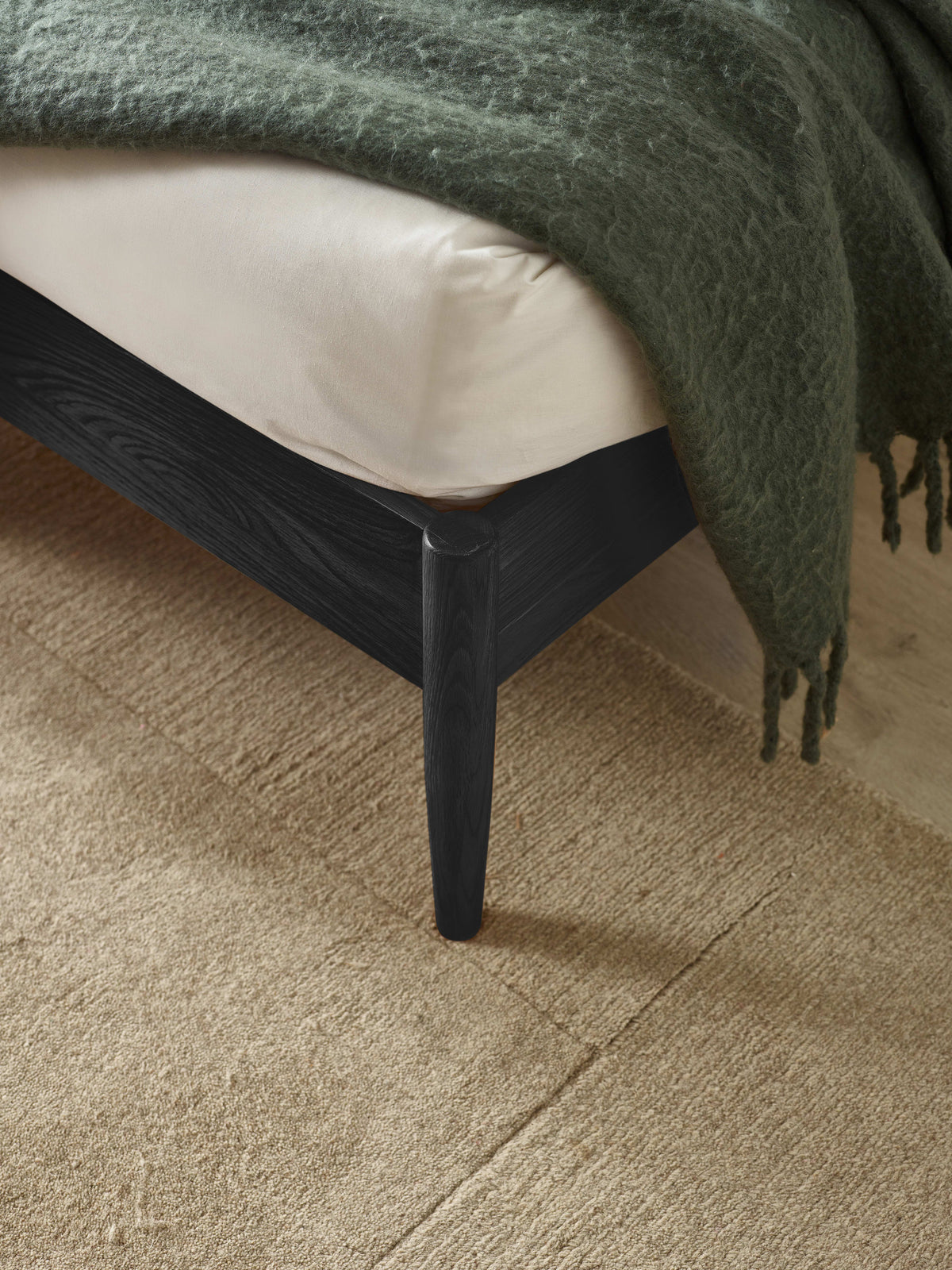 Belton Black Spindle Size Bed Frame – Black Oak Effect