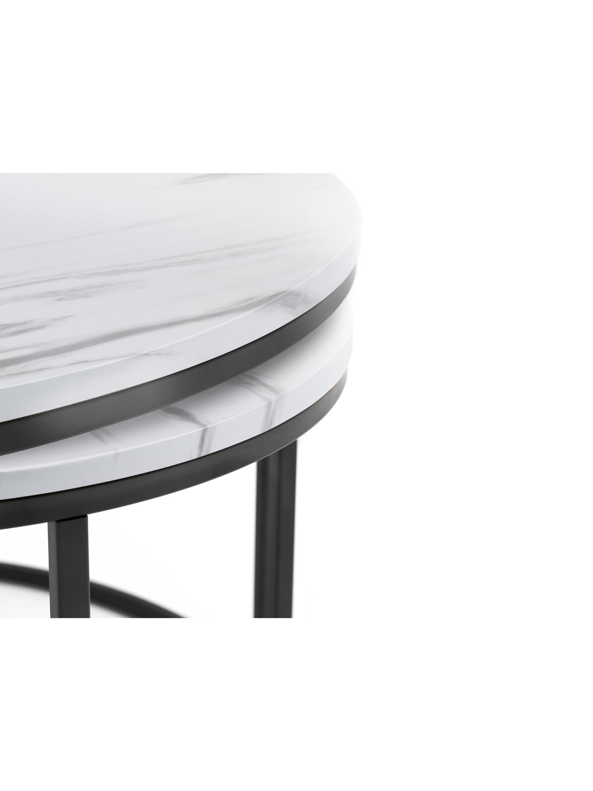 Bellini Round Nesting Coffee Table - White Marble