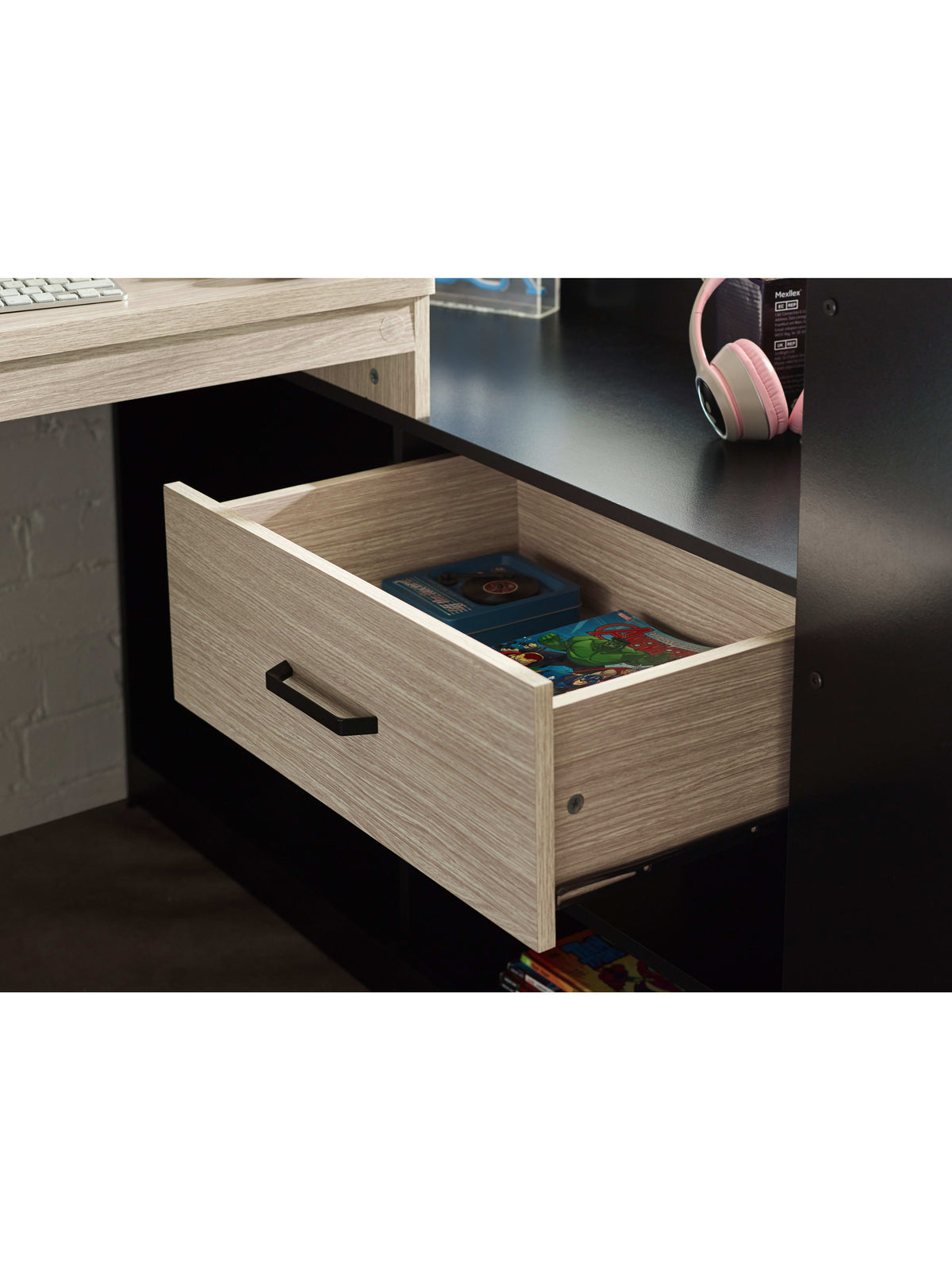 Blaze Gaming Highsleeper Bed - Black And Pale Wood