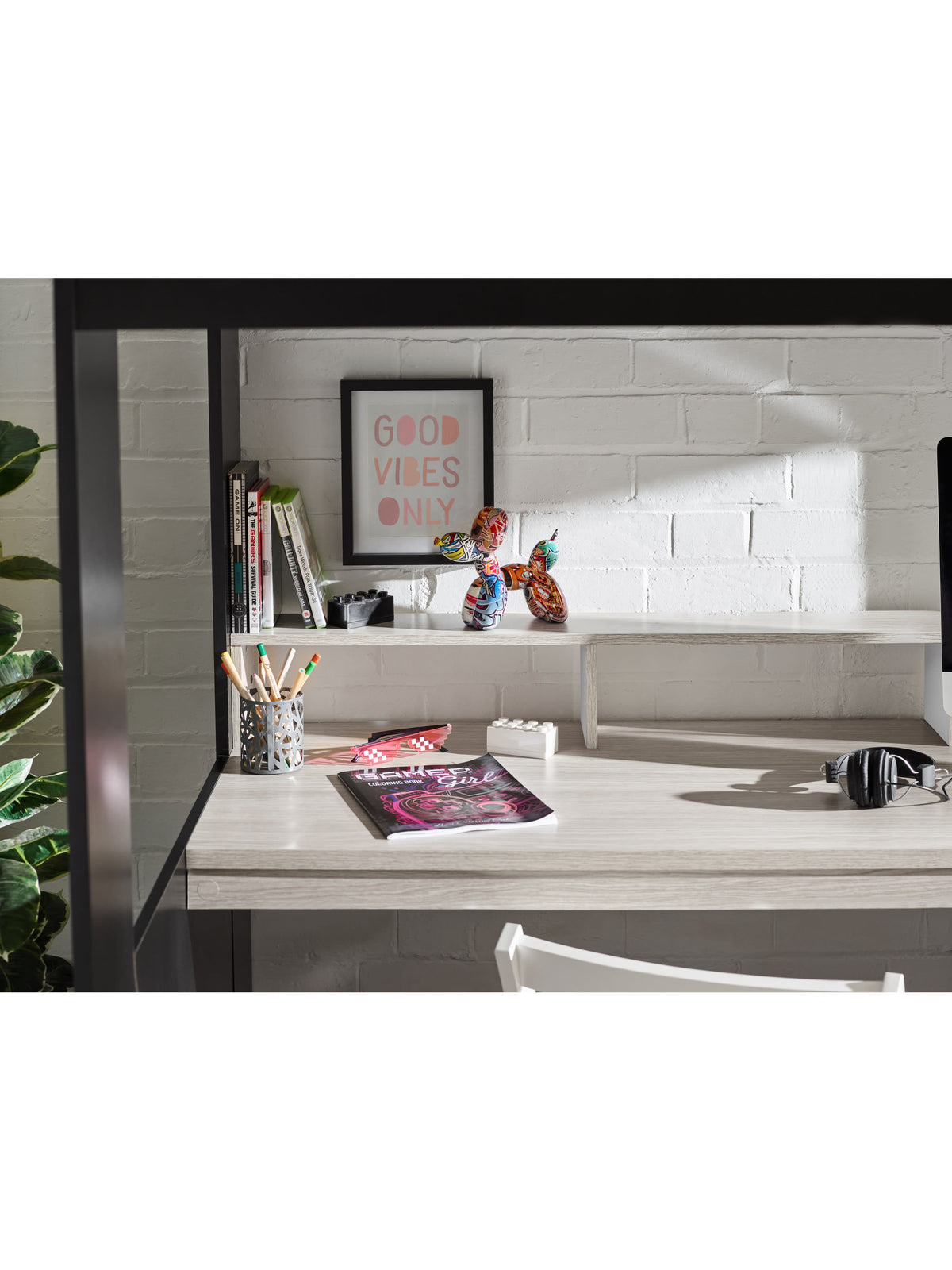 Blaze Gaming Highsleeper Bed - Black And Pale Wood