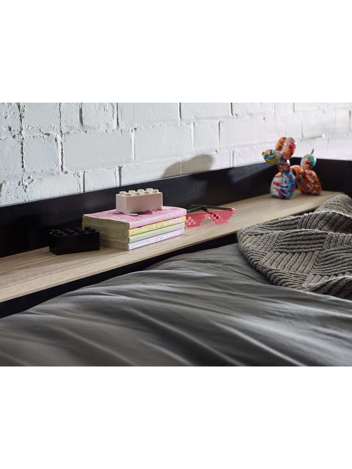 Blaze Gaming Highsleeper Bed - Black And Pale Wood