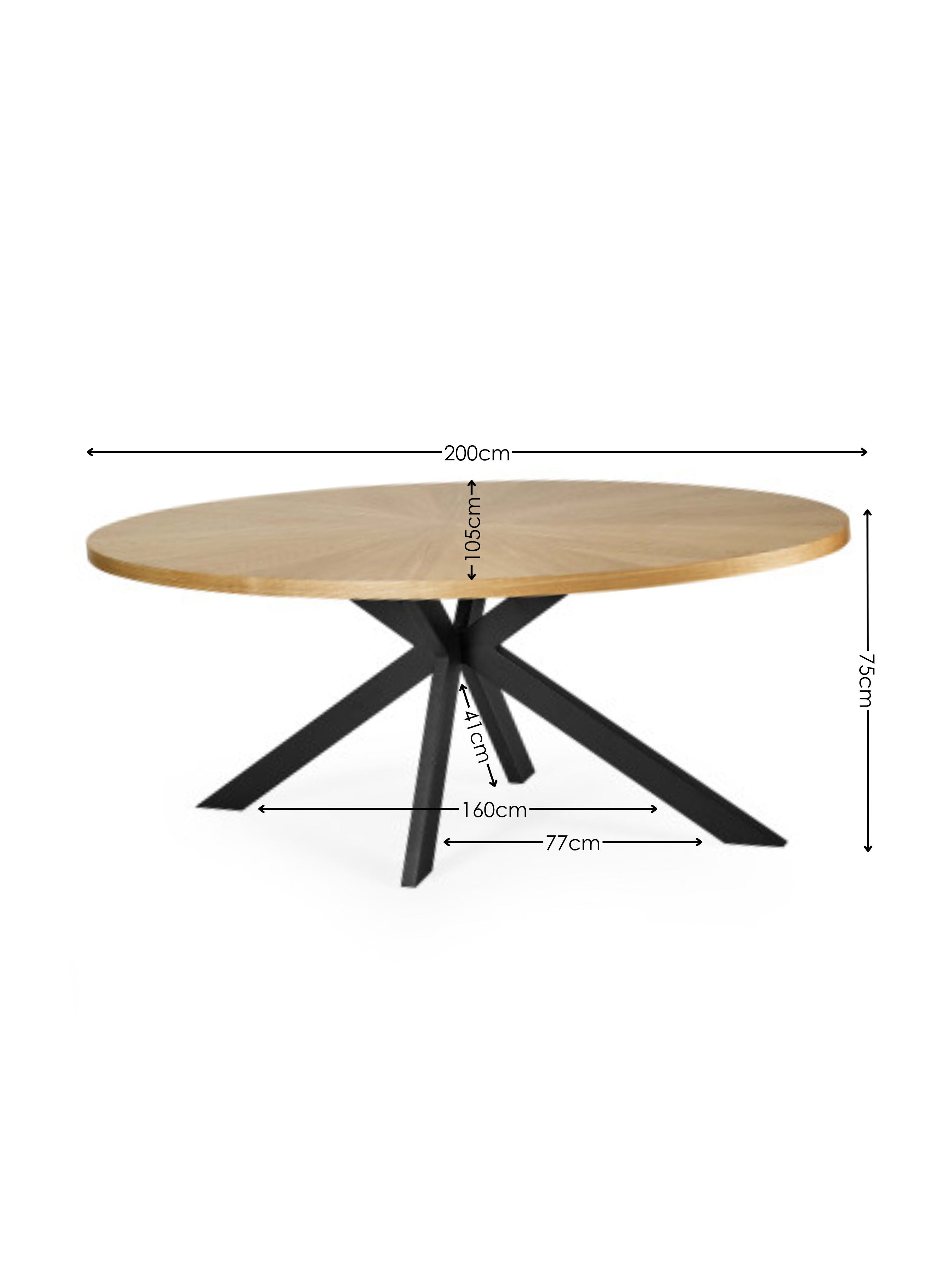 Bondi Oak Effect Oval 4-6 Seater Dining Table