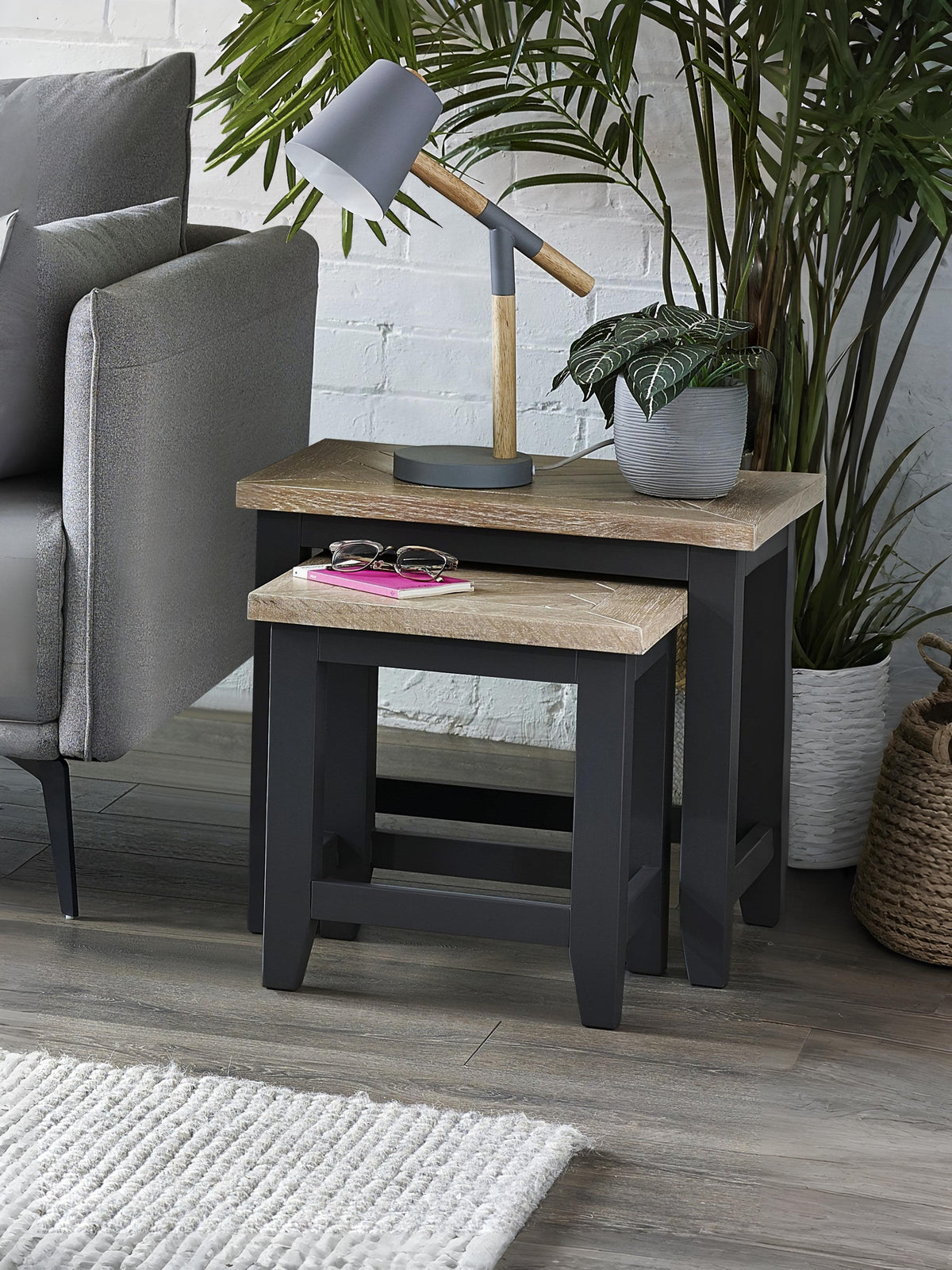 Bordeaux Nest Of Tables Dark Grey