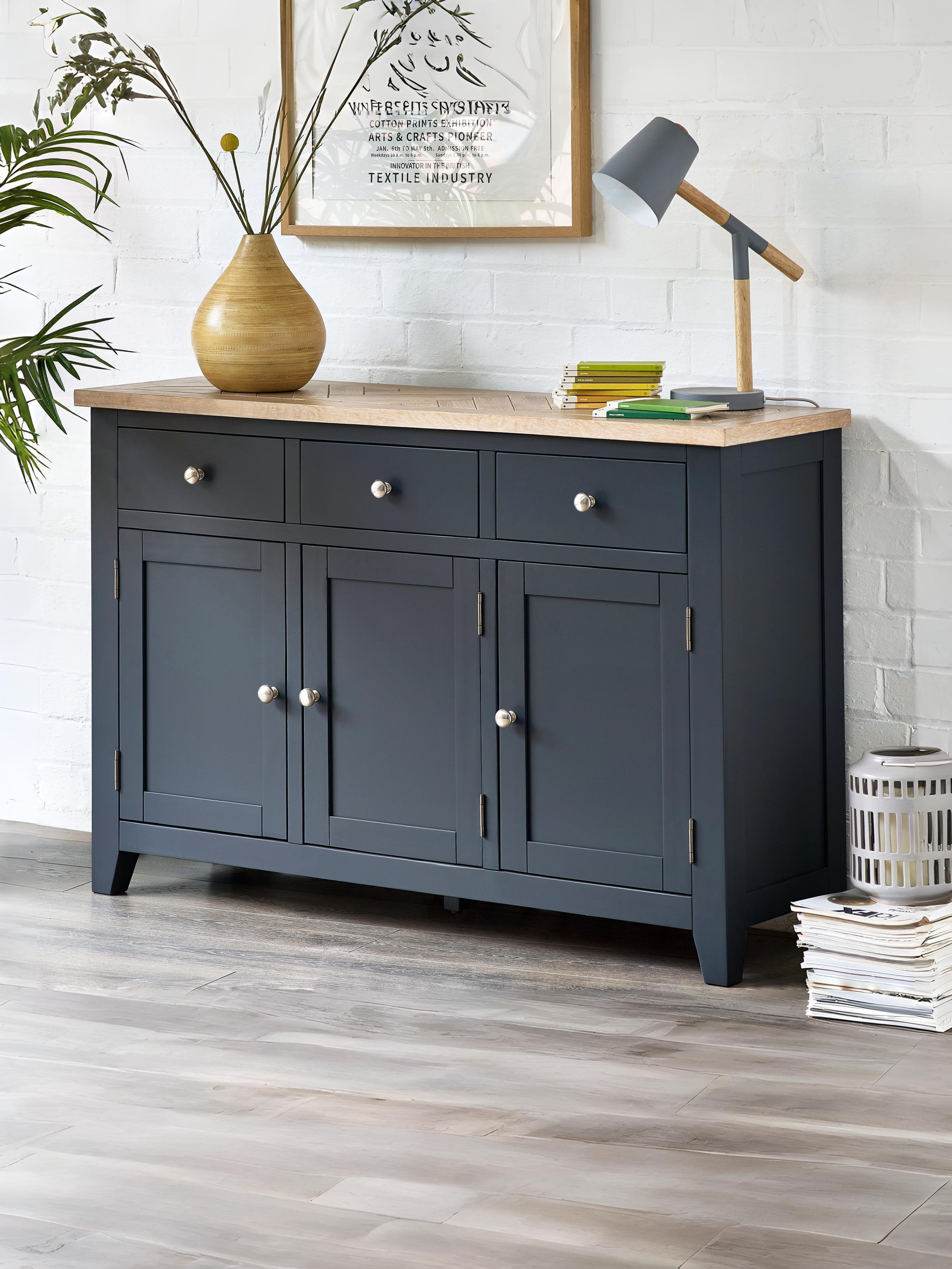 Bordeaux Sideboard Dark Grey – Dark Grey and Oak